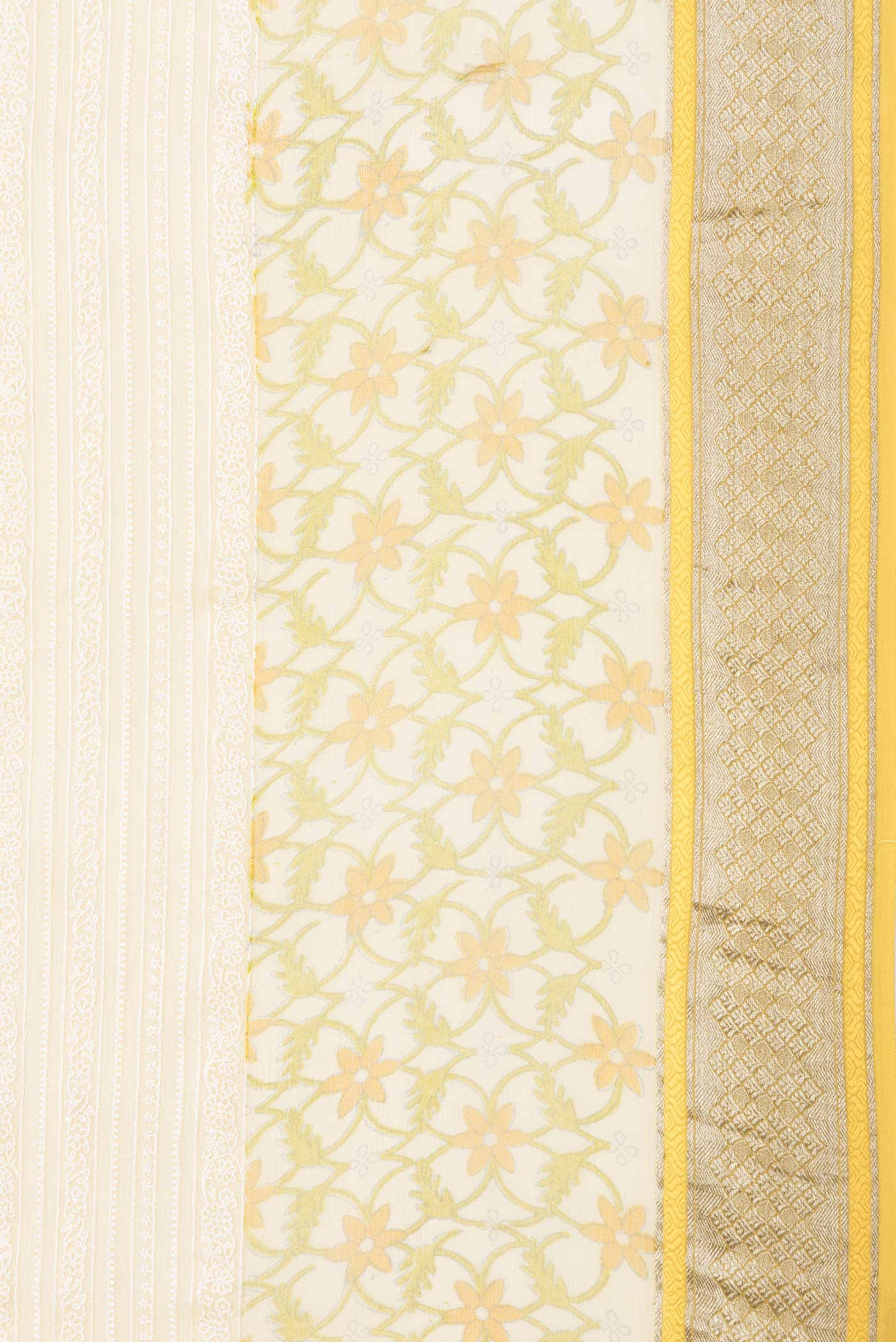 Yellow Dual Tone Mysore Chiffon Saree