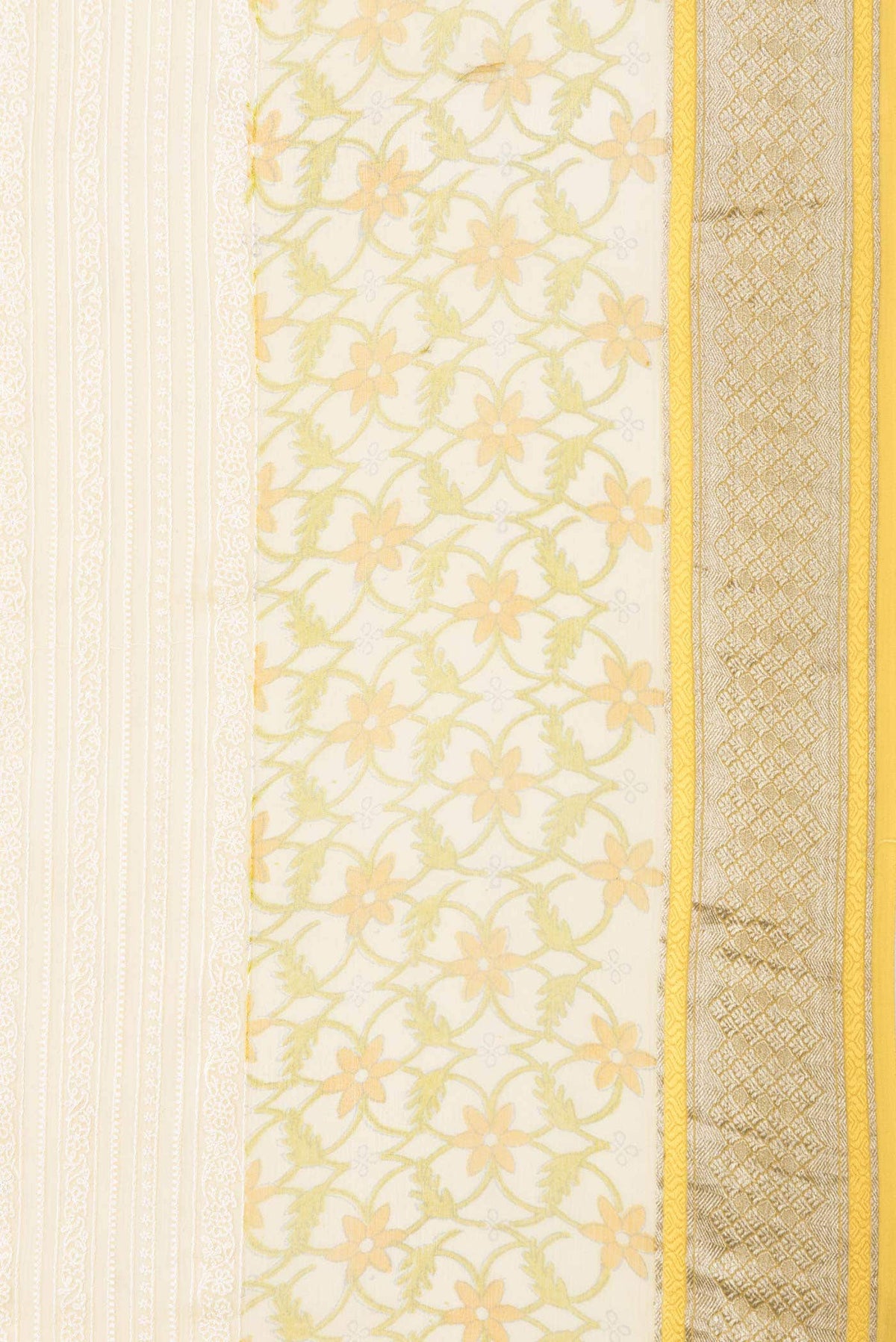 Yellow Dual Tone Mysore Chiffon Saree