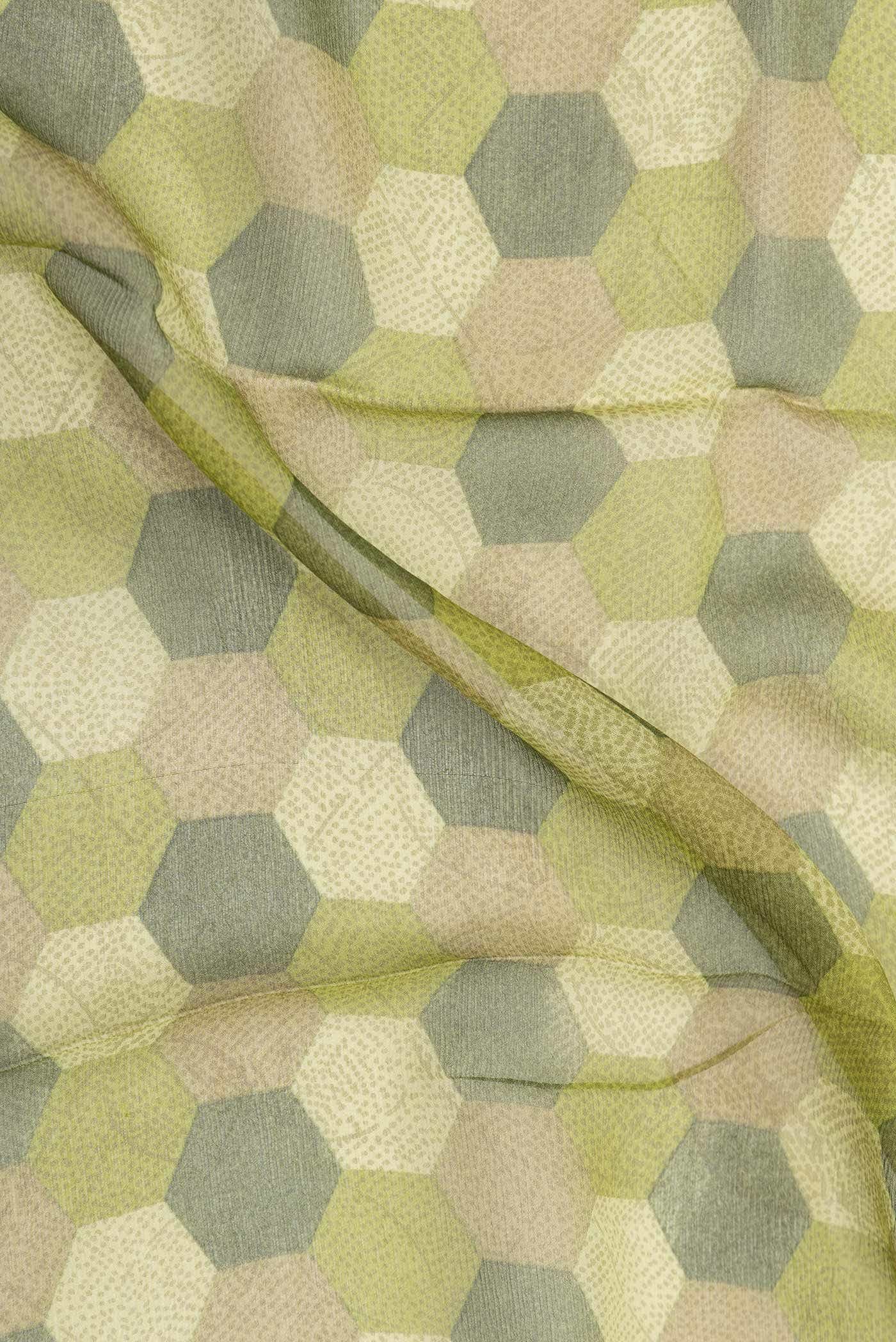 Green Dual Tone Mysore Chiffon Saree