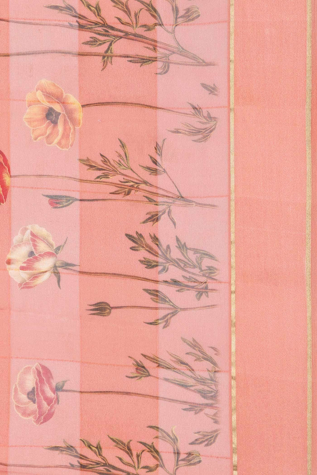 Peach Dual Tone Georgette Saree