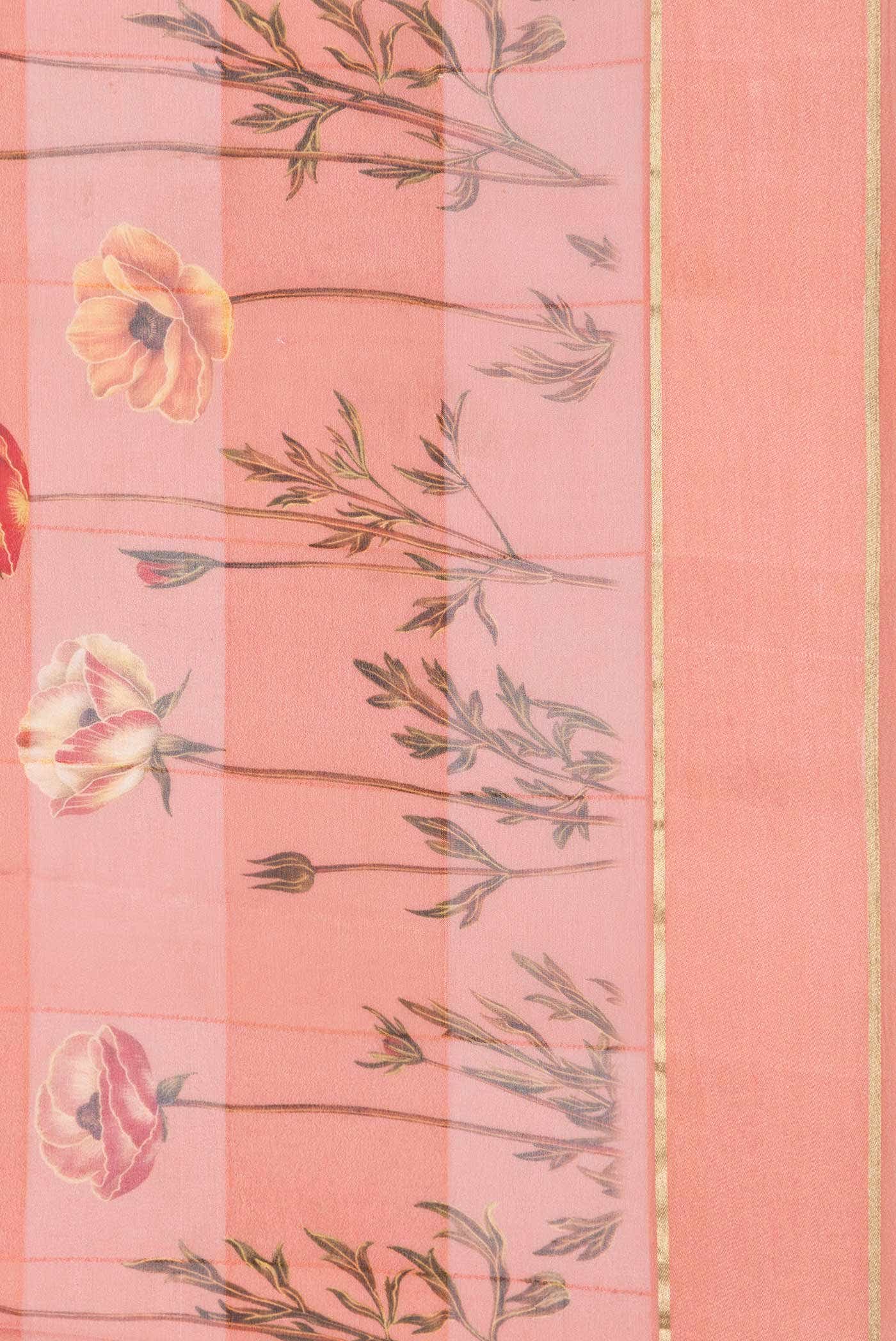 Peach Dual Tone Georgette Saree