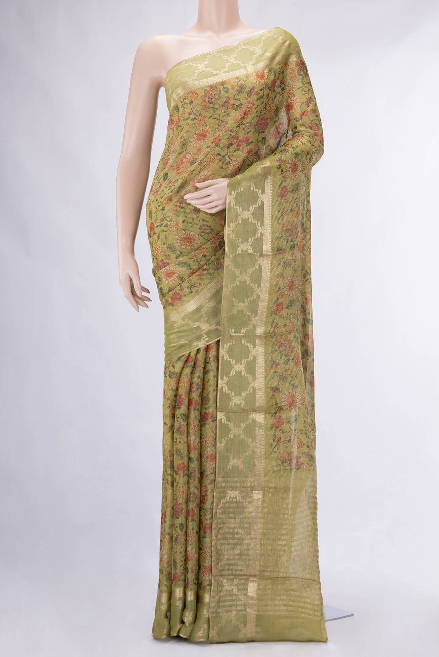 Green Mysore Georgette Saree