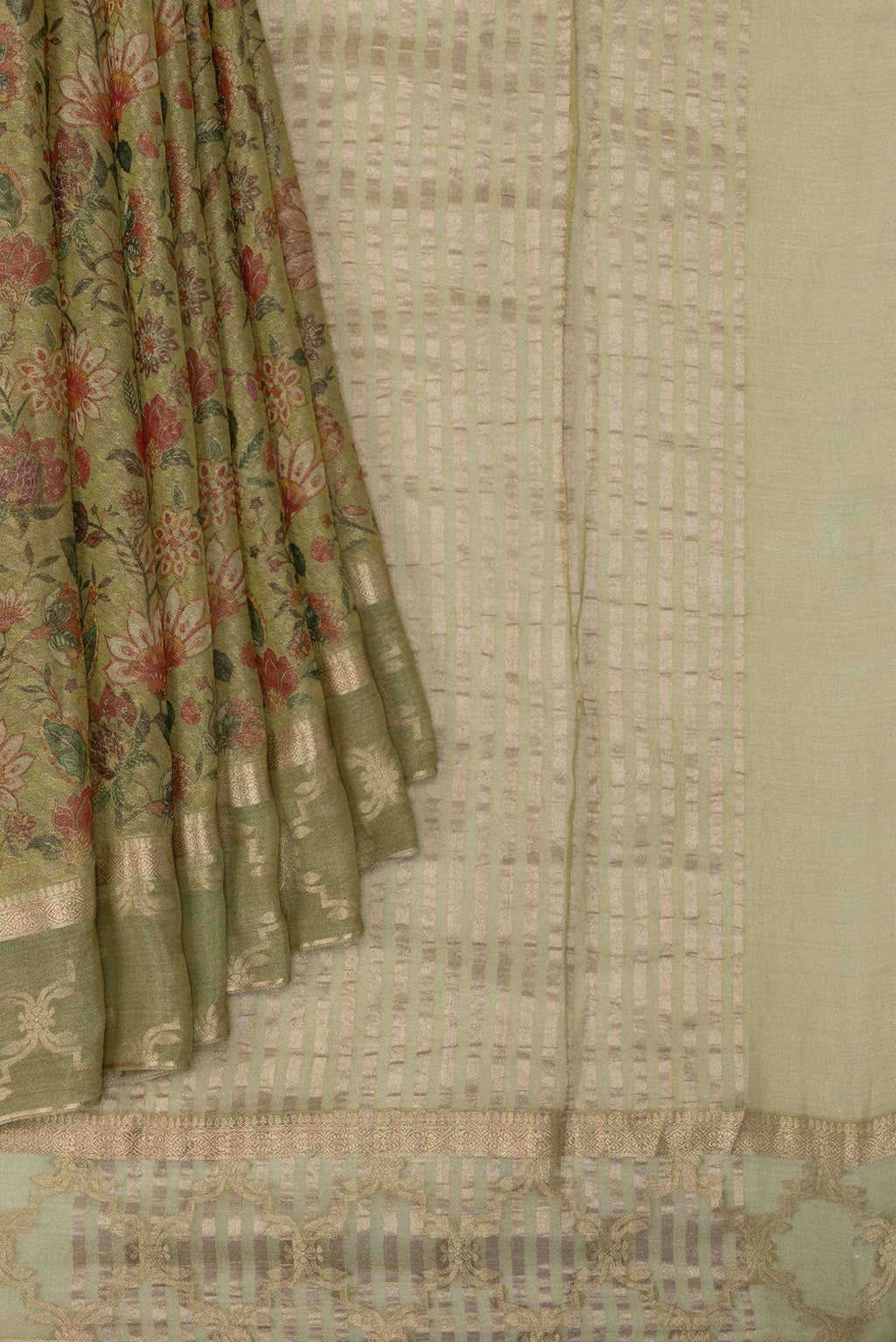 Green Mysore Georgette Saree