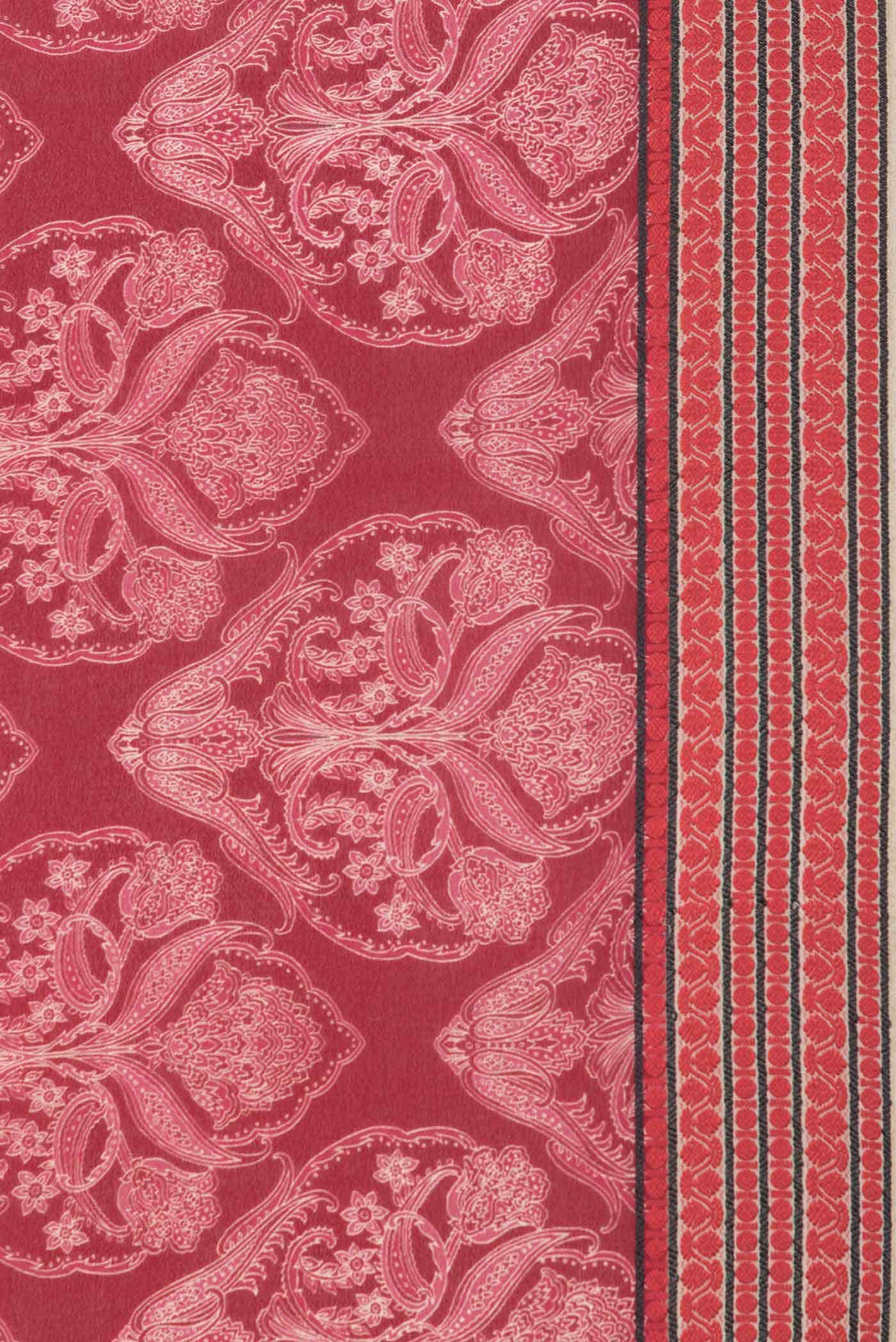 Dark Pink Dual Tone Mysore Crepe Saree