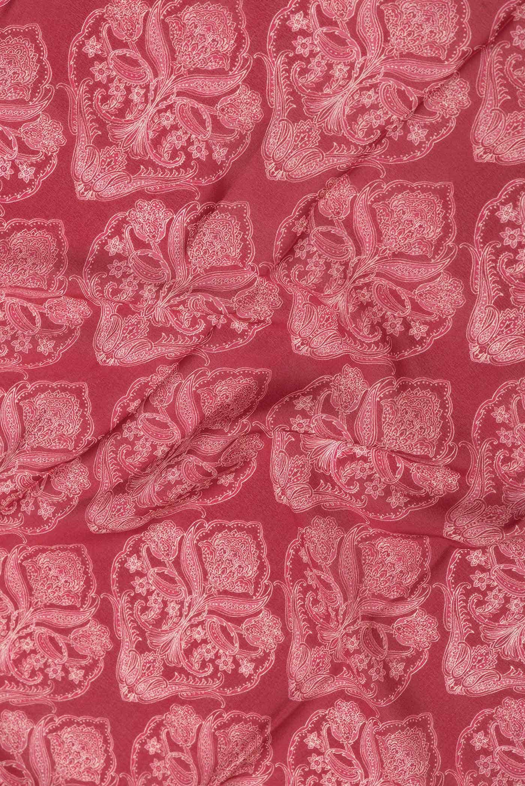 Dark Pink Dual Tone Mysore Crepe Saree