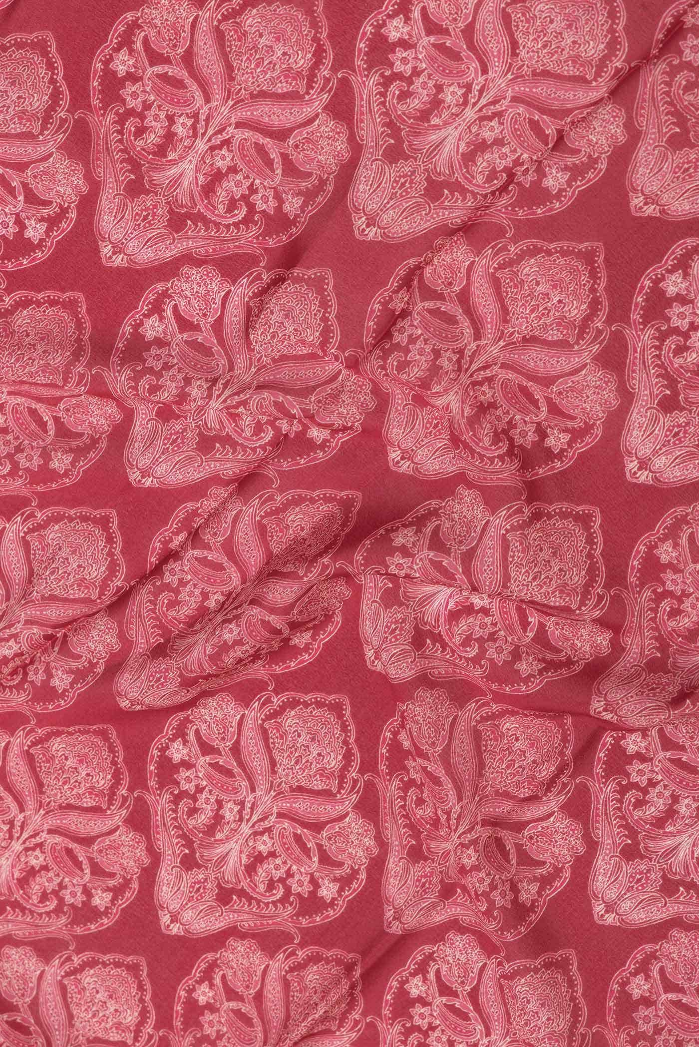 Dark Pink Dual Tone Mysore Crepe Saree
