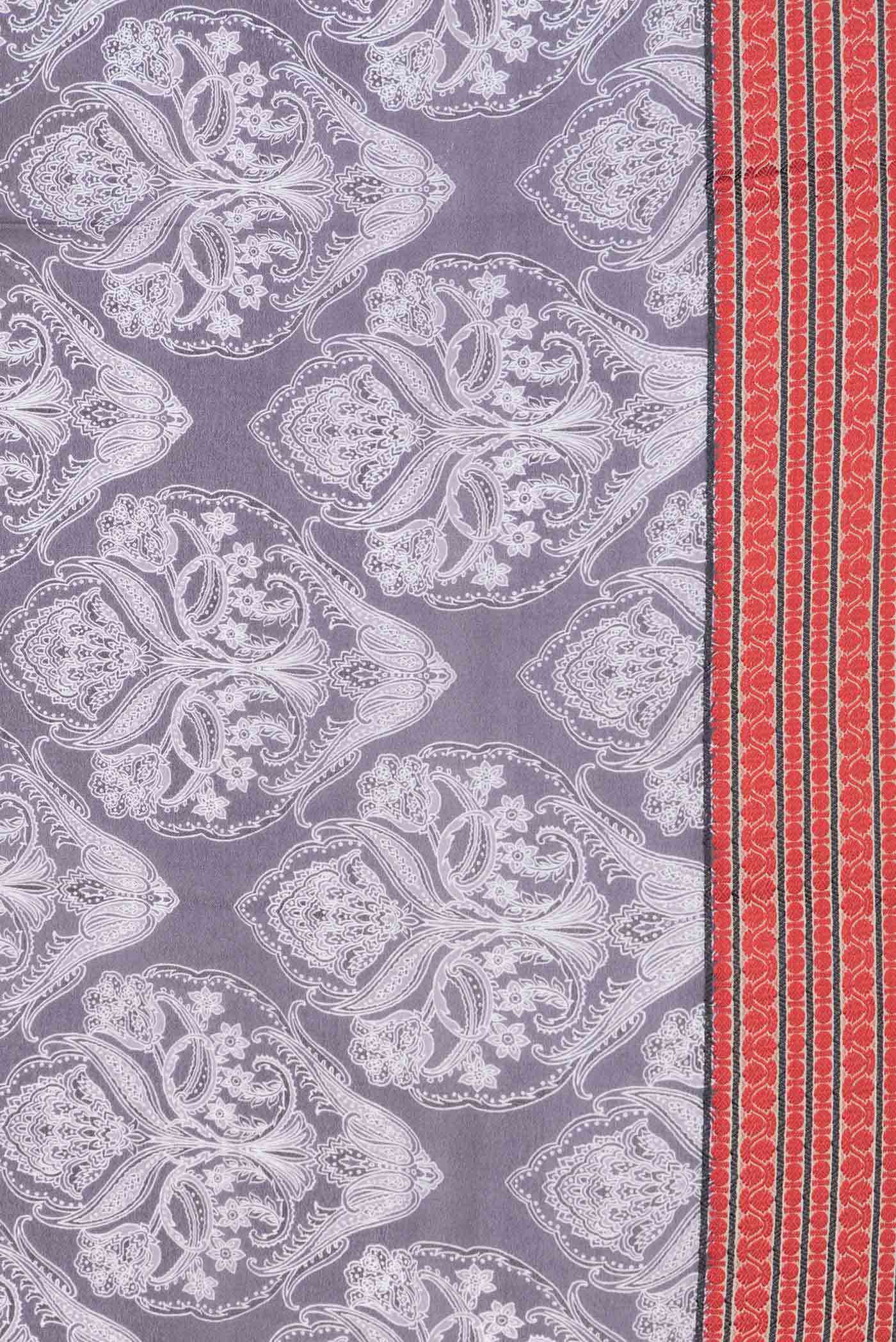 Grey Dual Tone Mysore Crepe Saree