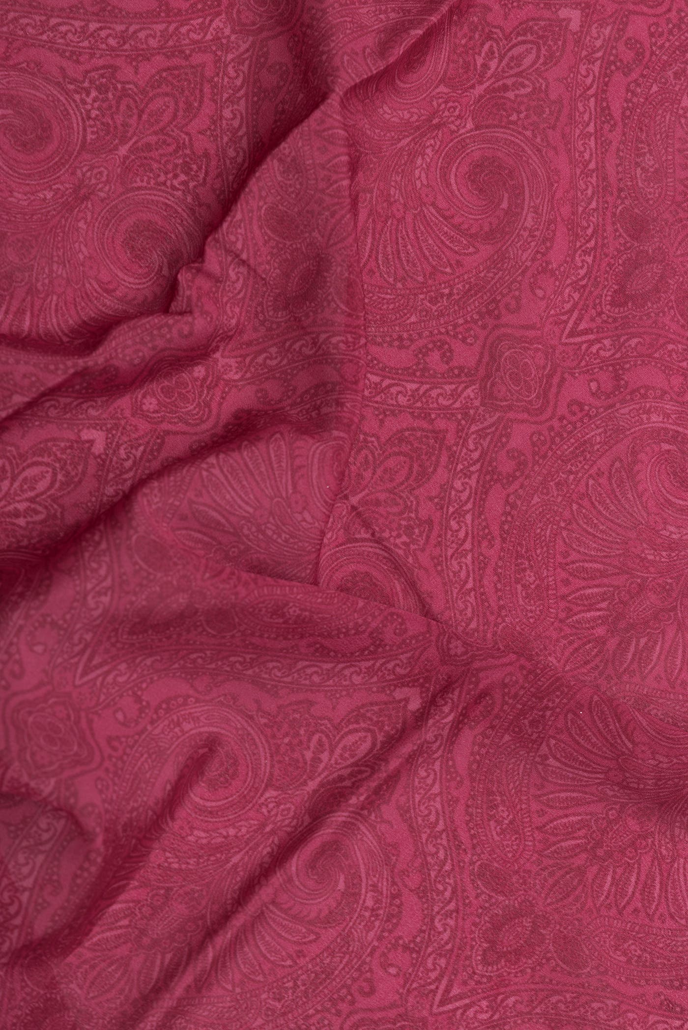 Dark Pink Dual Tone Mysore Crepe Saree