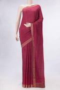 Dark Pink Dual Tone Mysore Crepe Saree