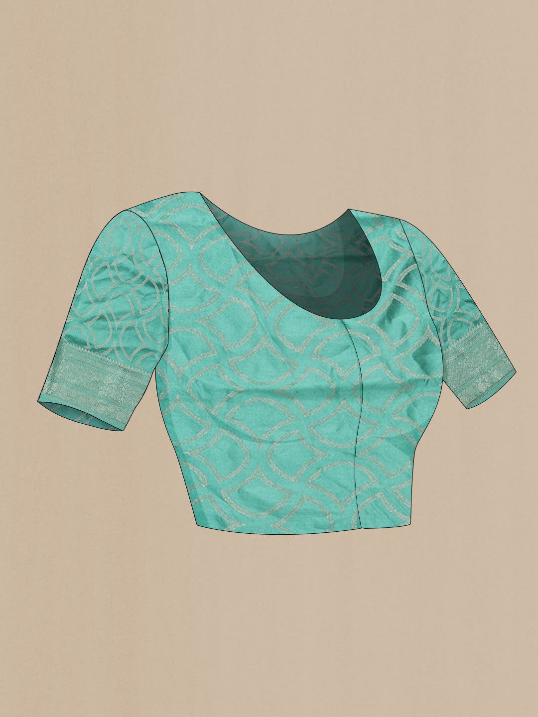 Sea Green Mysore Crepe Saree