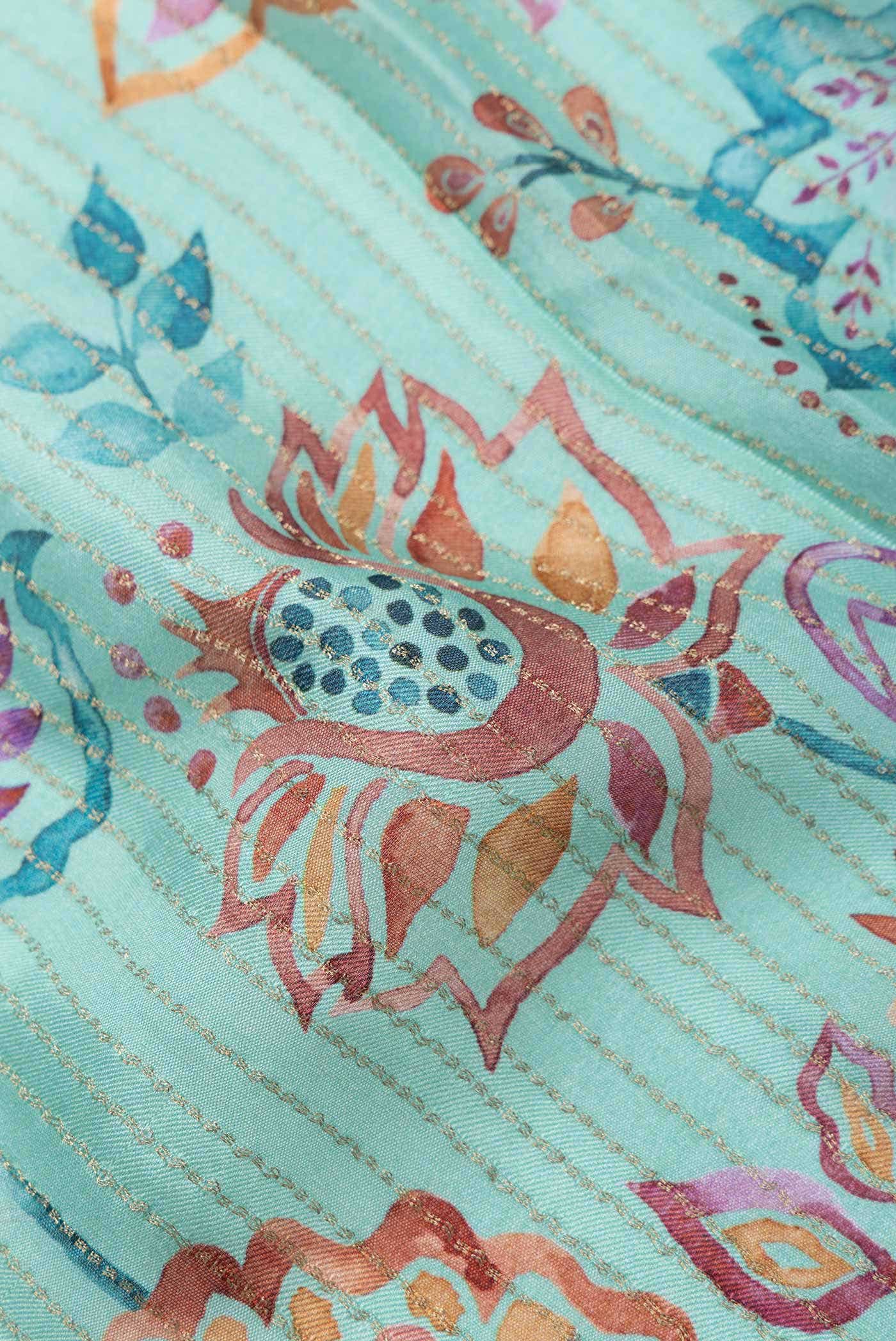 Sea Green Mysore Crepe Saree