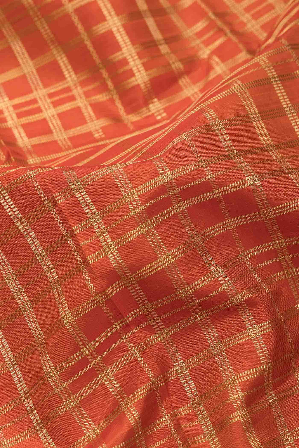 Pure Silk Pure Zari Orange Dual Tone Kanchipuram Saree