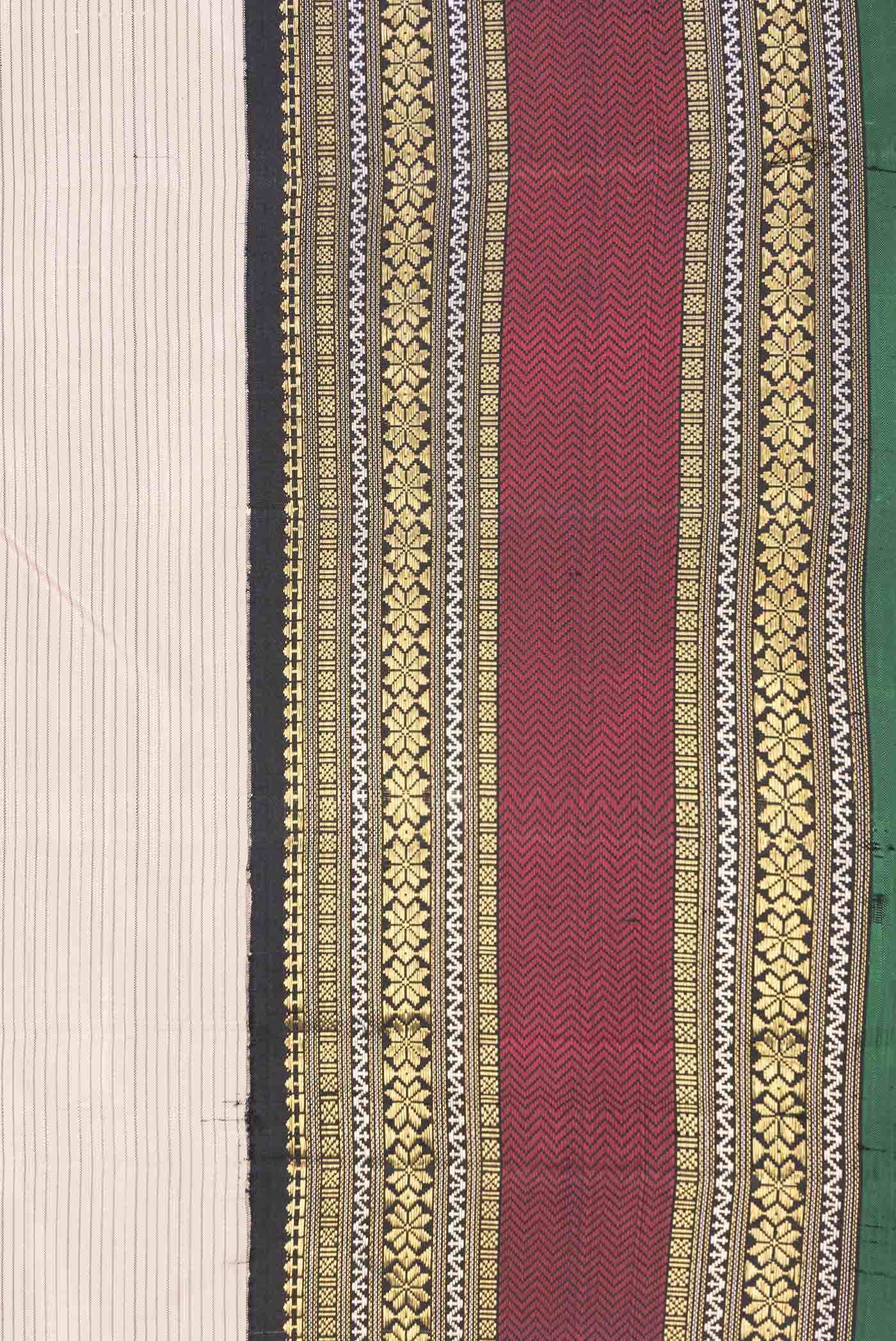 Pure Silk Pure Zari Beige Dual Tone Kanchipuram Saree
