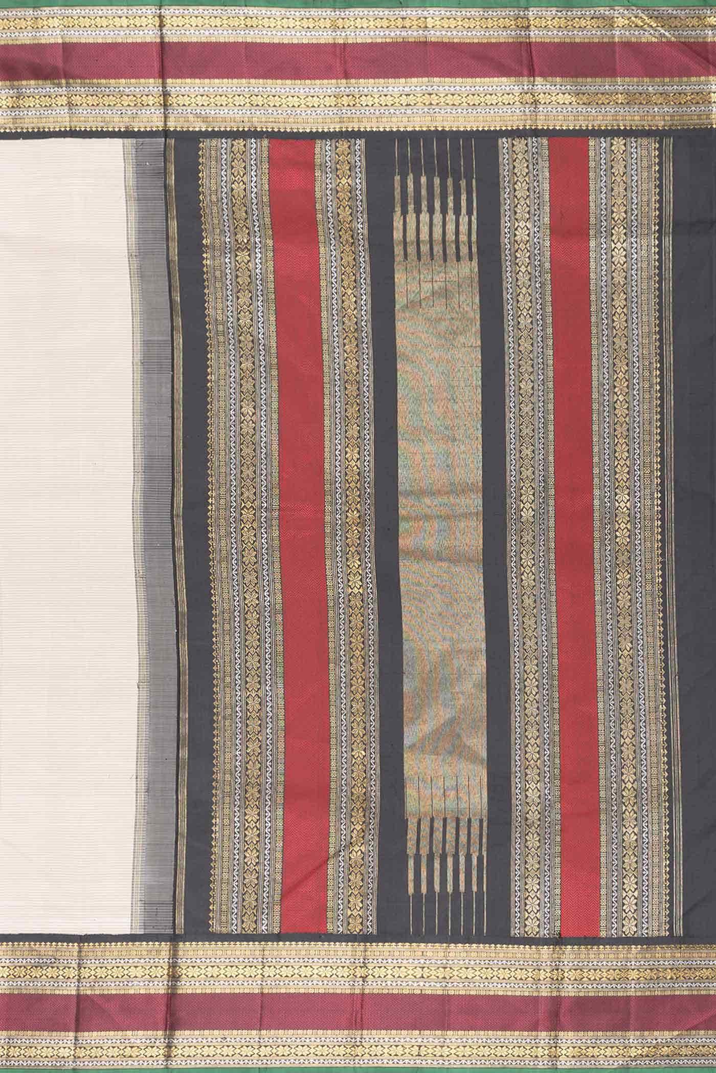 Pure Silk Pure Zari Beige Dual Tone Kanchipuram Saree