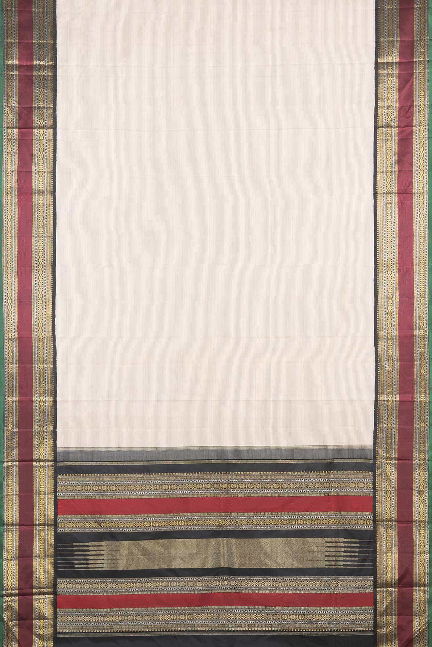 Pure Silk Pure Zari Beige Dual Tone Kanchipuram Saree
