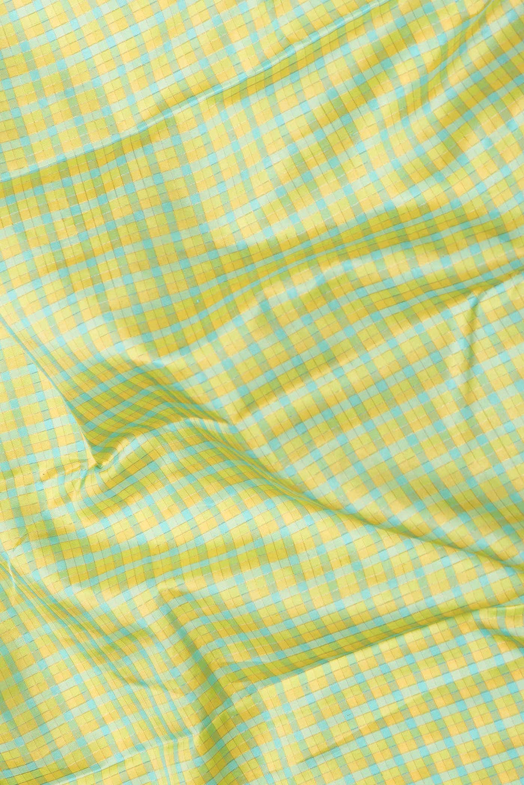 Pure Silk Pure Zari Green Sky Blue and Mustard Dual Tone Kanchipuram Saree