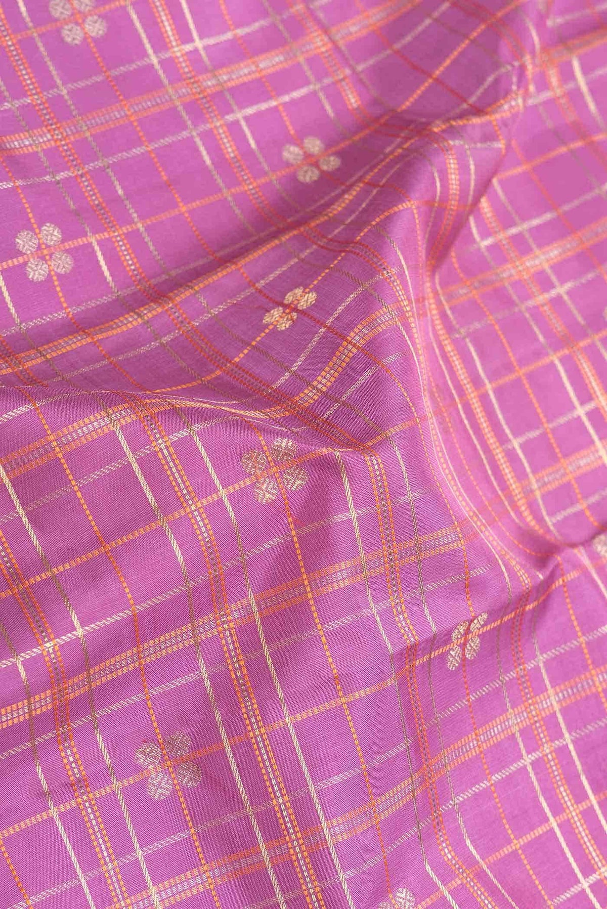 Pure Silk Pure Zari Lavender Kanjivaram Saree