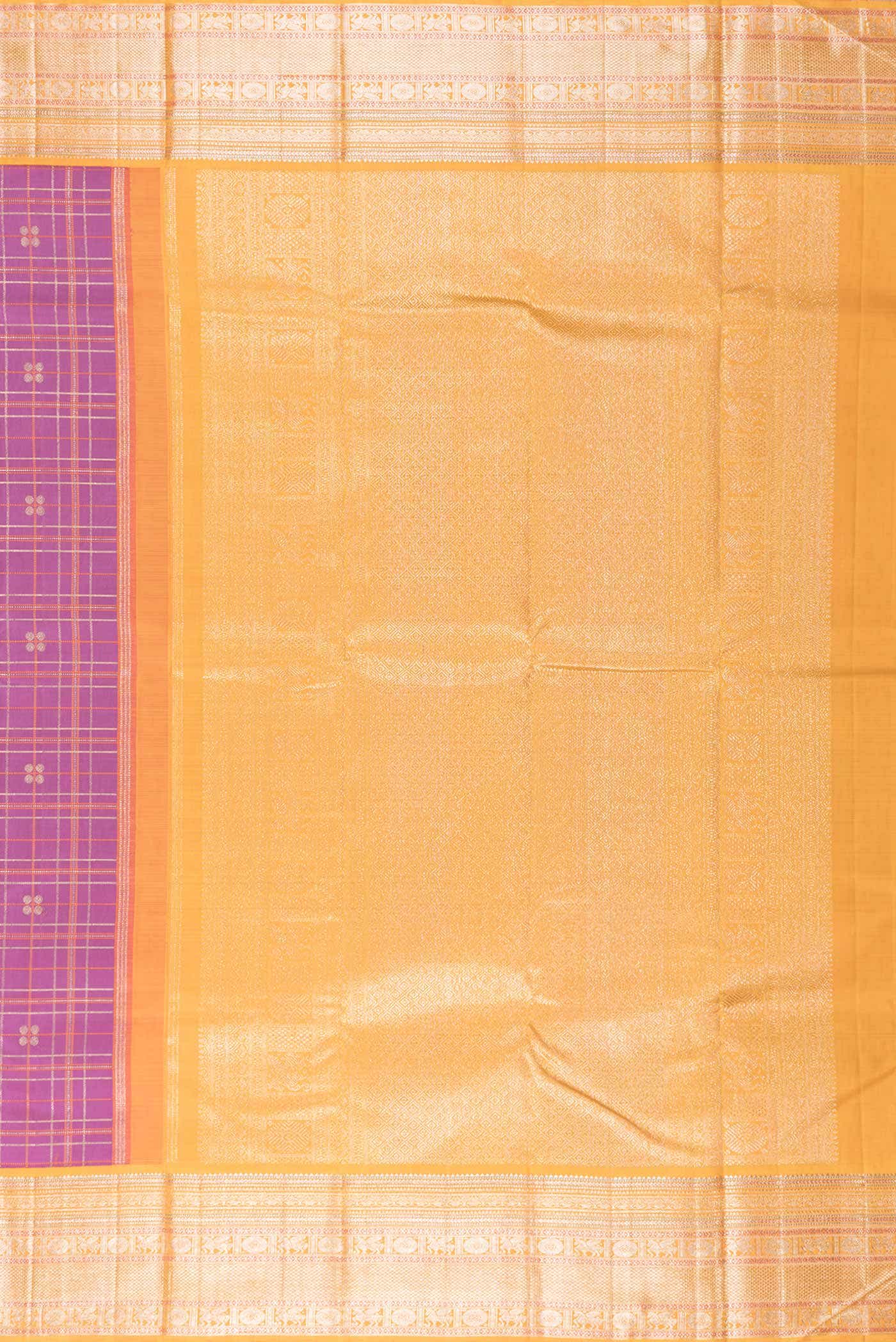 Pure Silk Pure Zari Pink Dual Tone Kanchipuram Saree