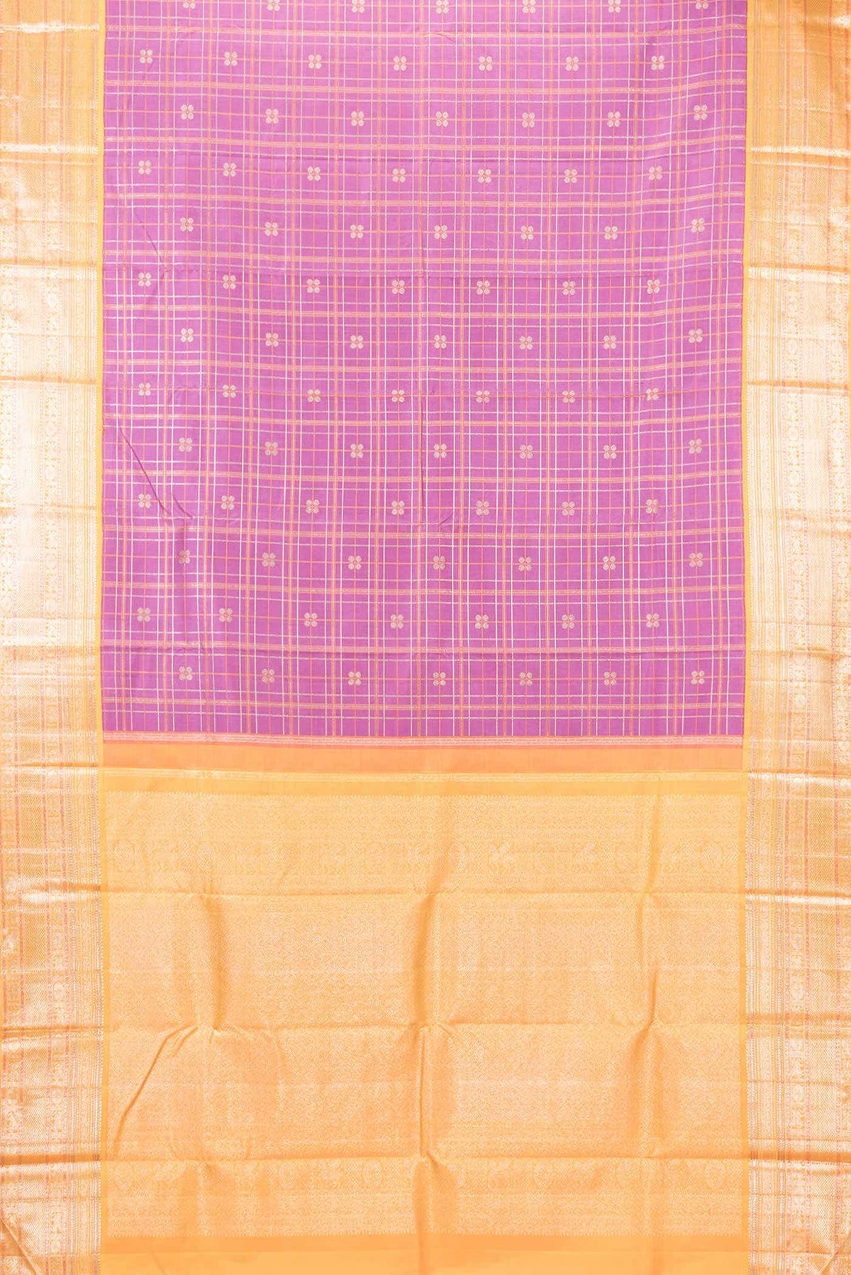 Pure Silk Pure Zari Lavender Kanjivaram Saree