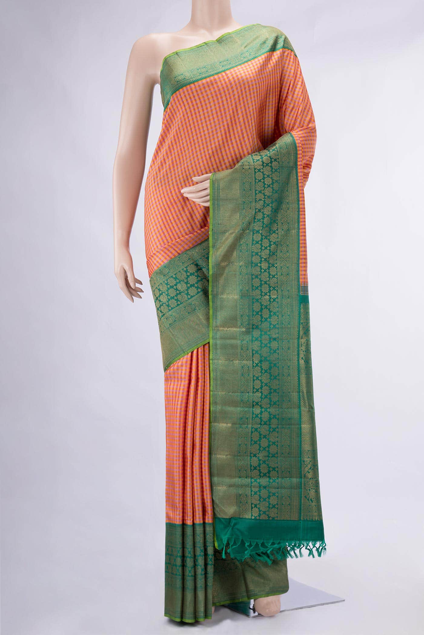 Pure Silk Pure Zari Multi Kanchipuram Saree