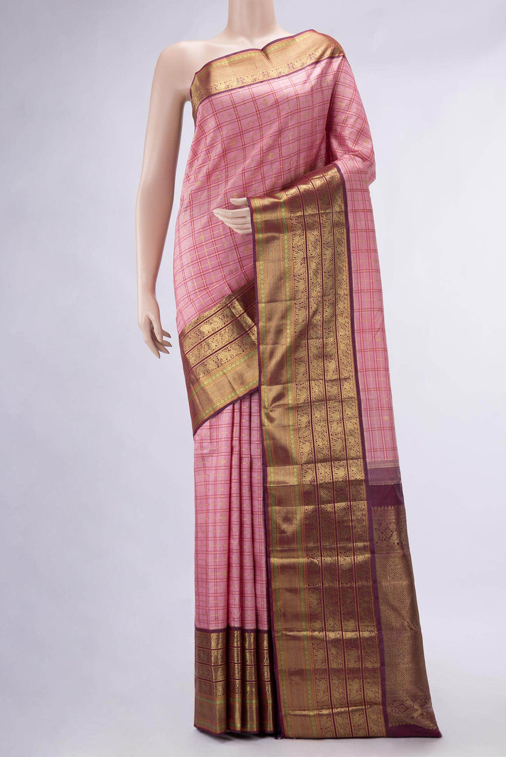 Pink Kanchipuram Silk Saree
