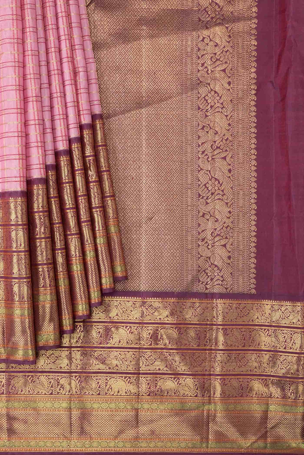 Pink Kanchipuram Silk Saree