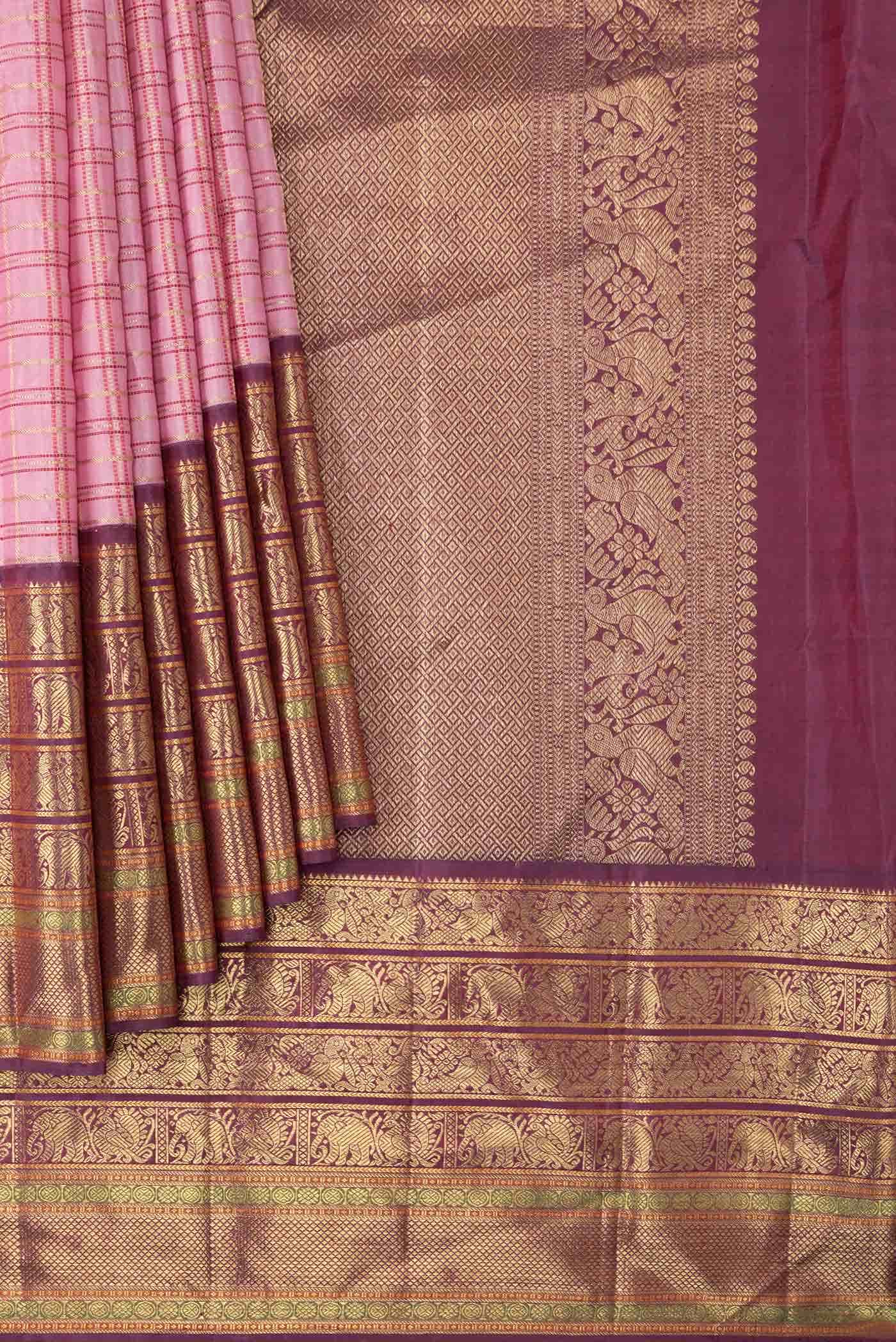 Pink Kanchipuram Silk Saree