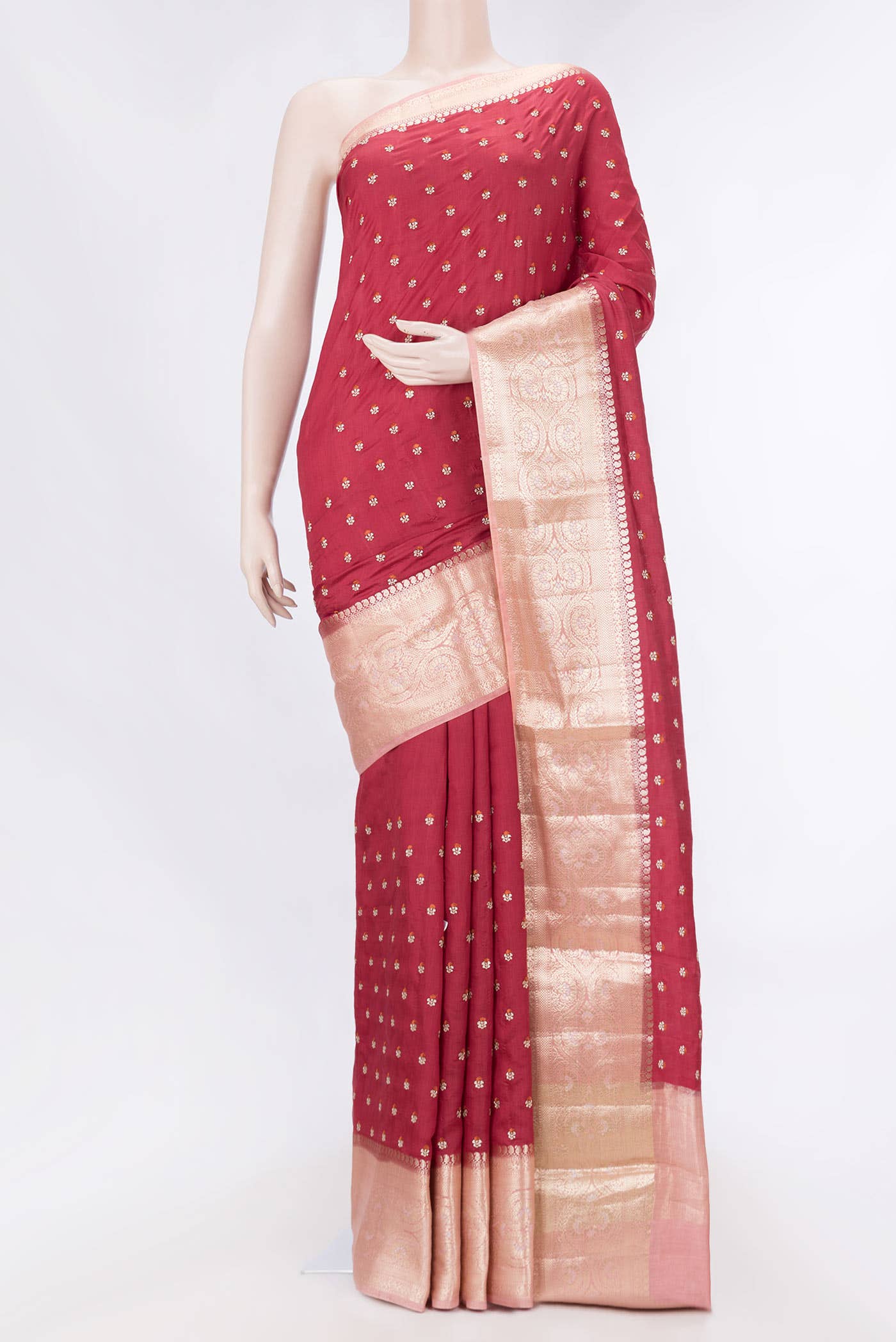Maroon Dual Tone Chanderi Silk Saree