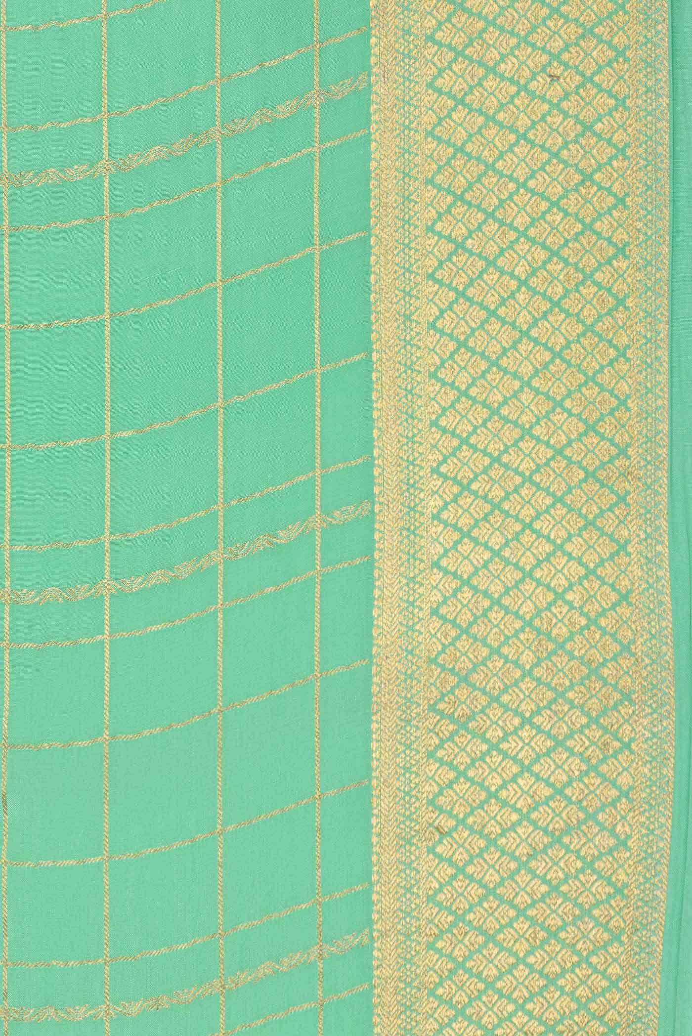 Sea Green Dual Tone Mysore Crepe Saree