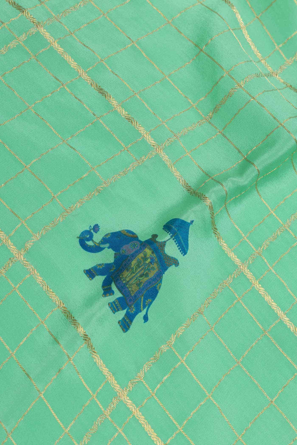 Sea Green Dual Tone Mysore Crepe Saree