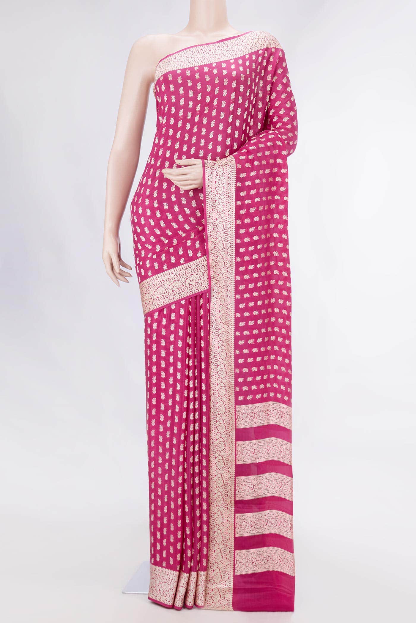 Pink Dual Tone Mysore Crepe Saree