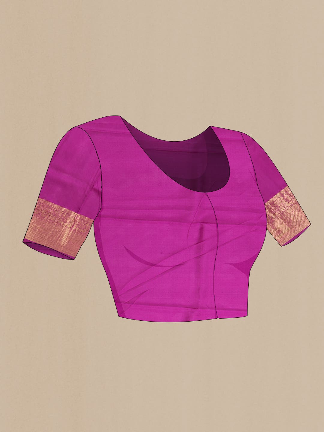 Golden Peach Kanchipuram Silk Saree