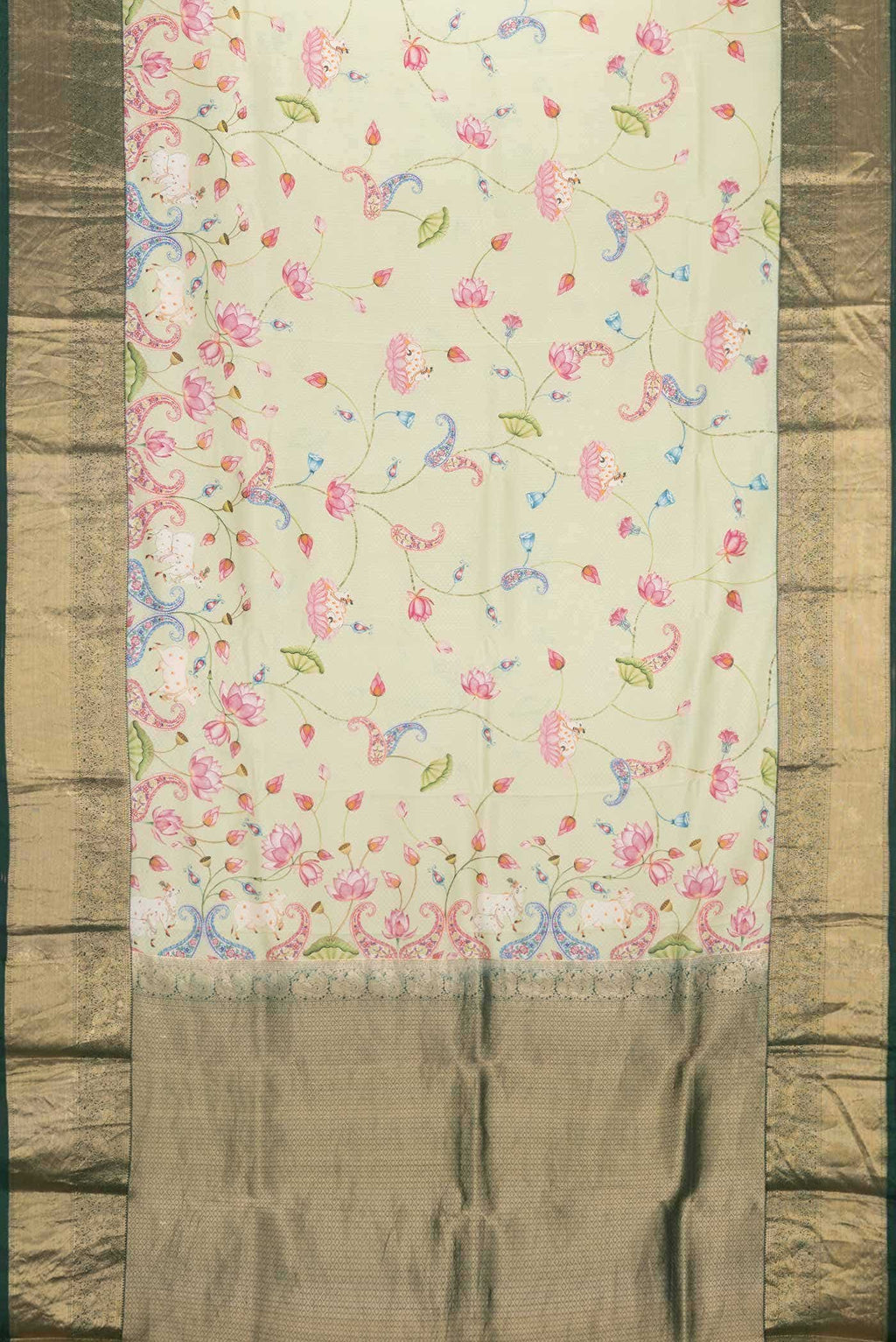 Pista Green Kanchipuram Silk Saree