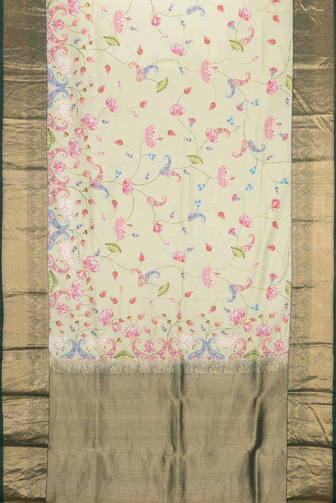 Pista Green Kanchipuram Silk Saree