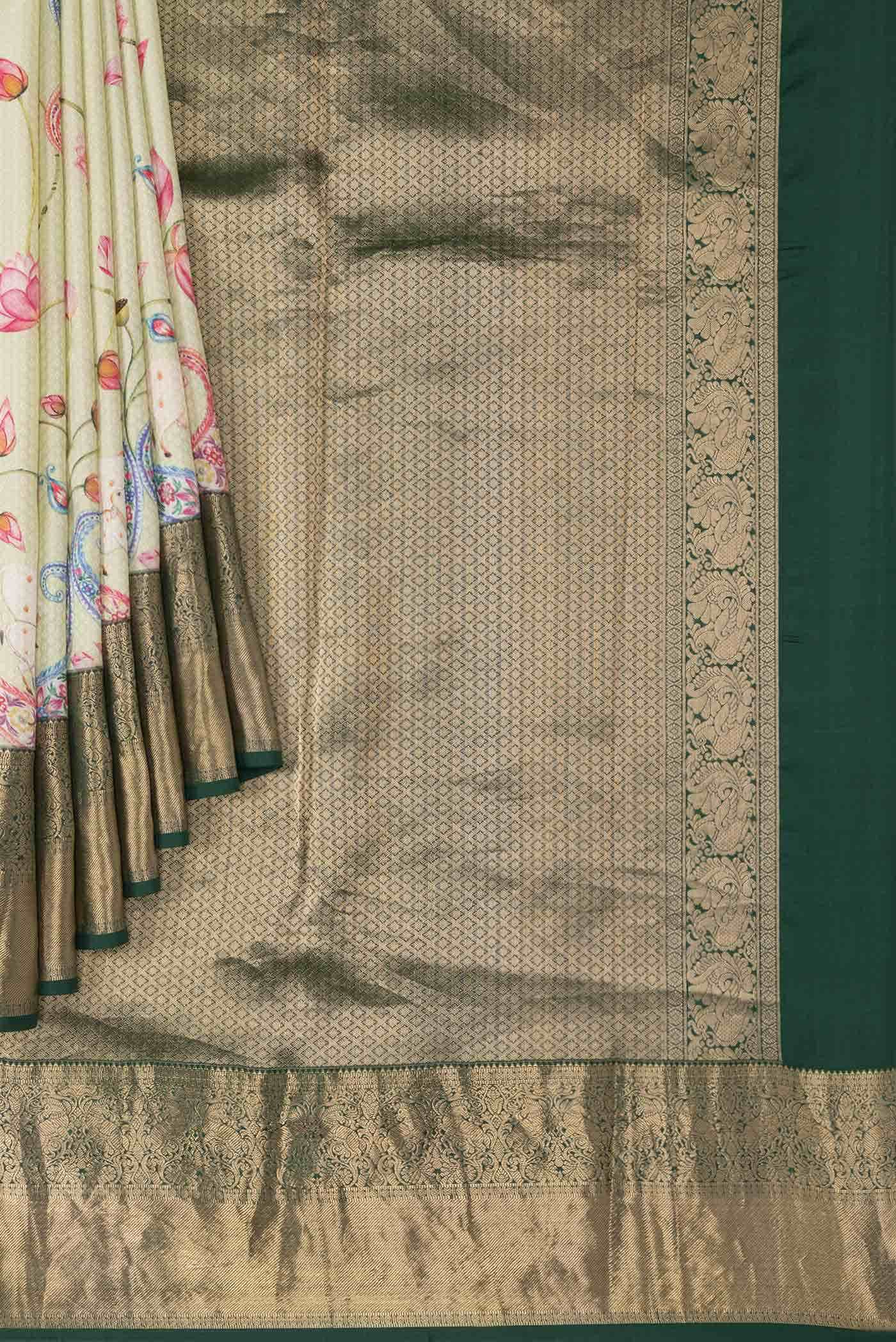 Pista Green Kanchipuram Silk Saree