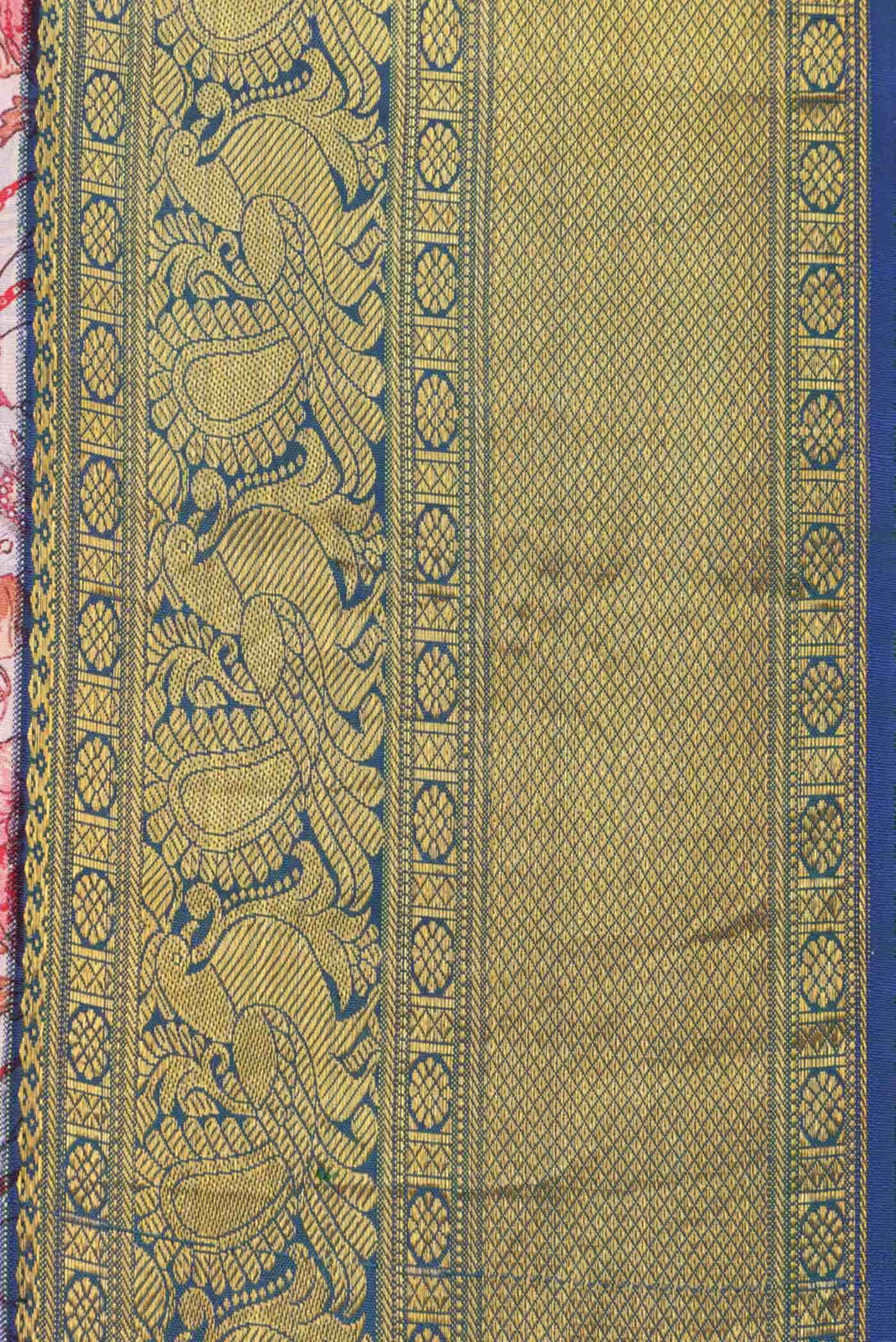 Peach Kanchipuram Silk Saree