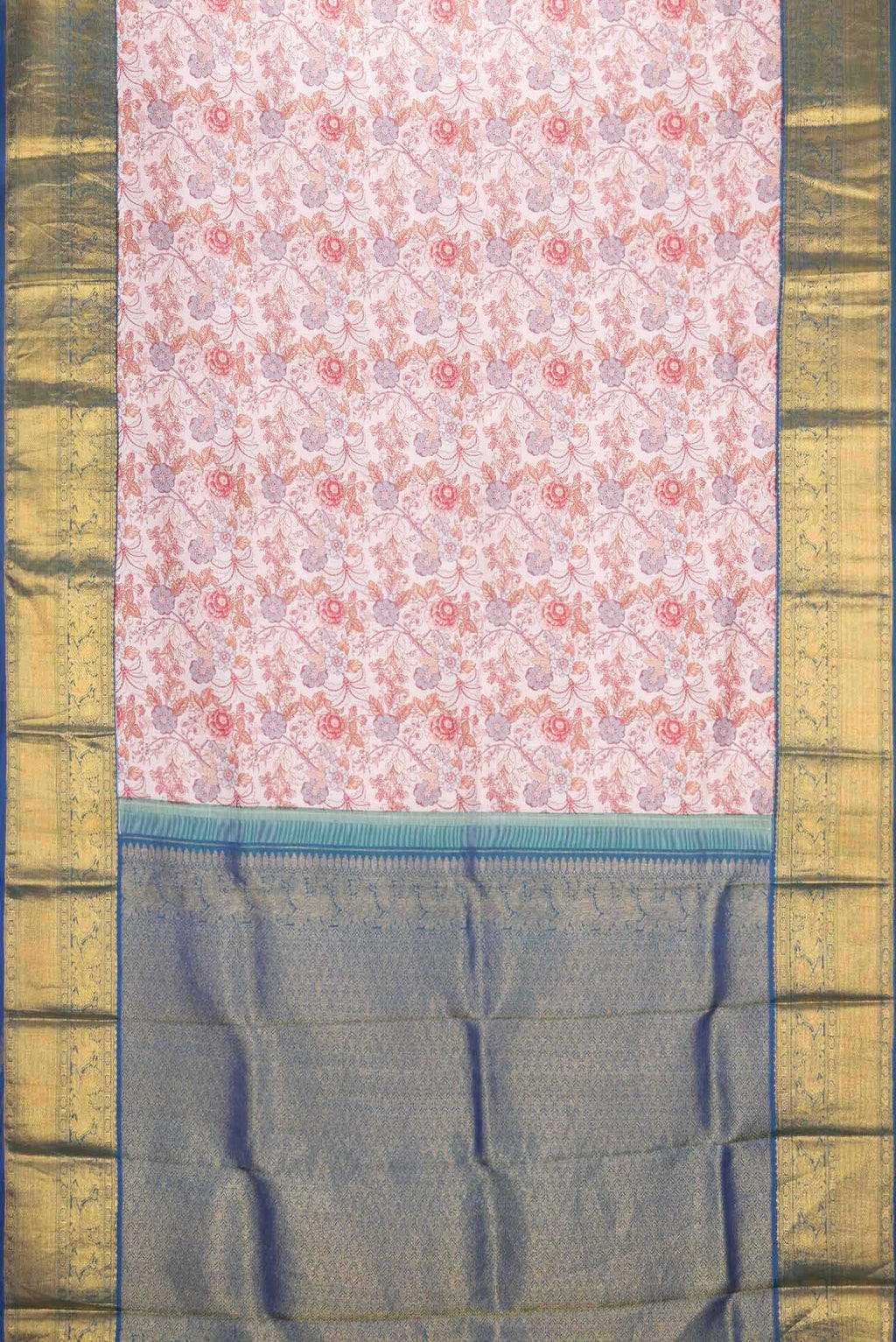 Peach Kanchipuram Silk Saree