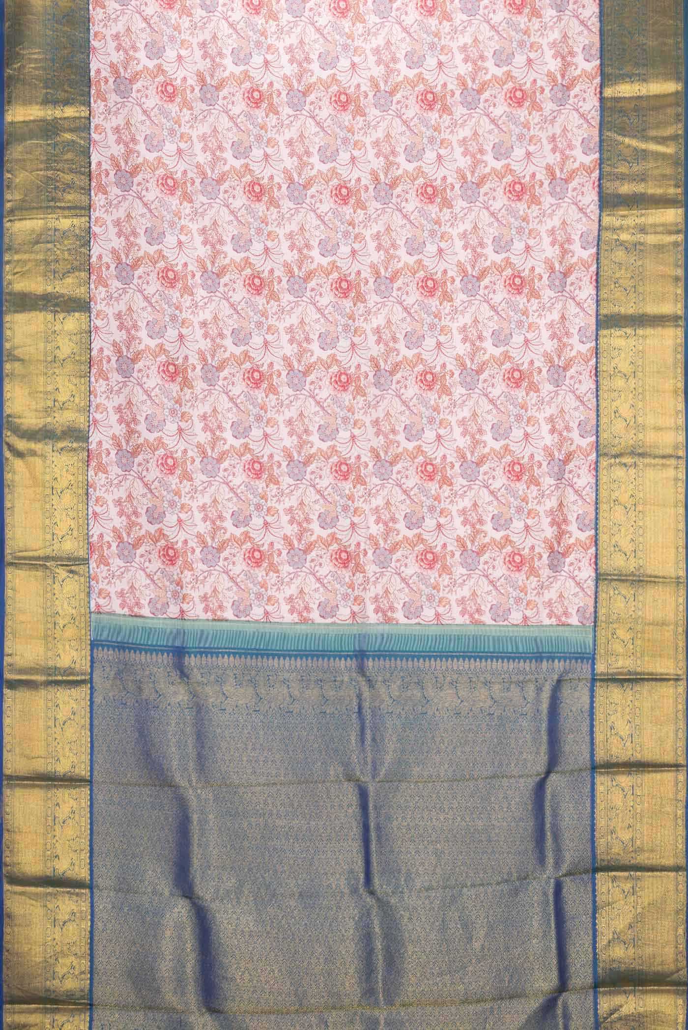Peach Kanchipuram Silk Saree