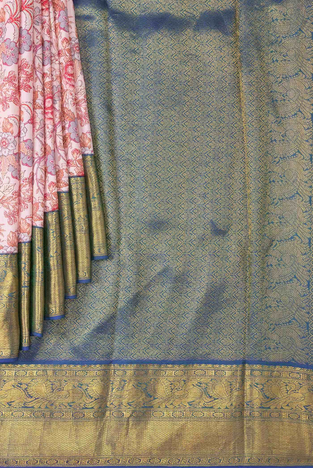 Peach Kanchipuram Silk Saree