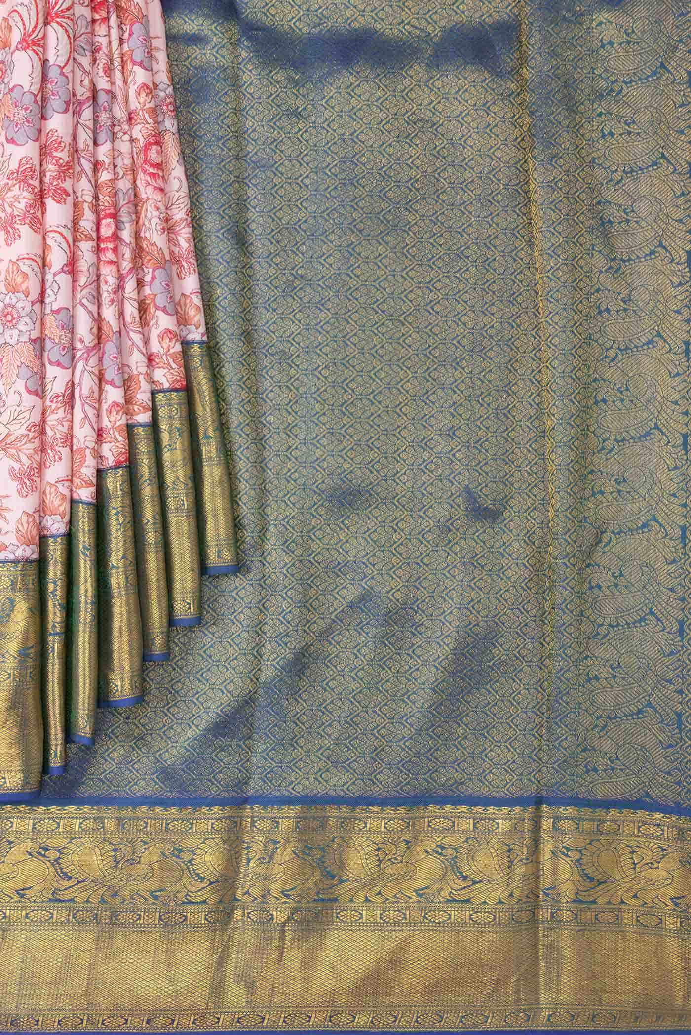 Peach Kanchipuram Silk Saree