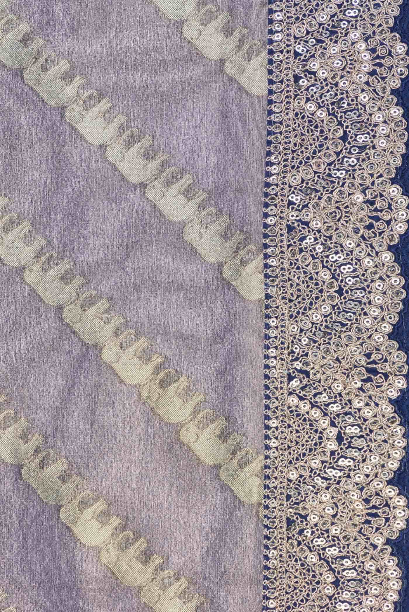 Navy Blue Dual Tone Organza Silk Saree