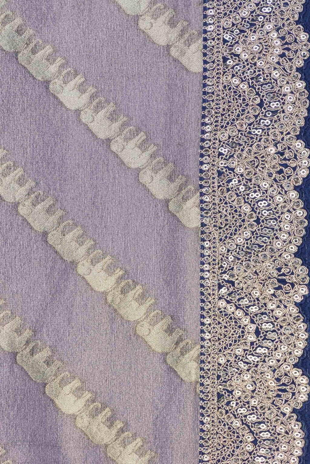 Navy Blue Dual Tone Organza Silk Saree