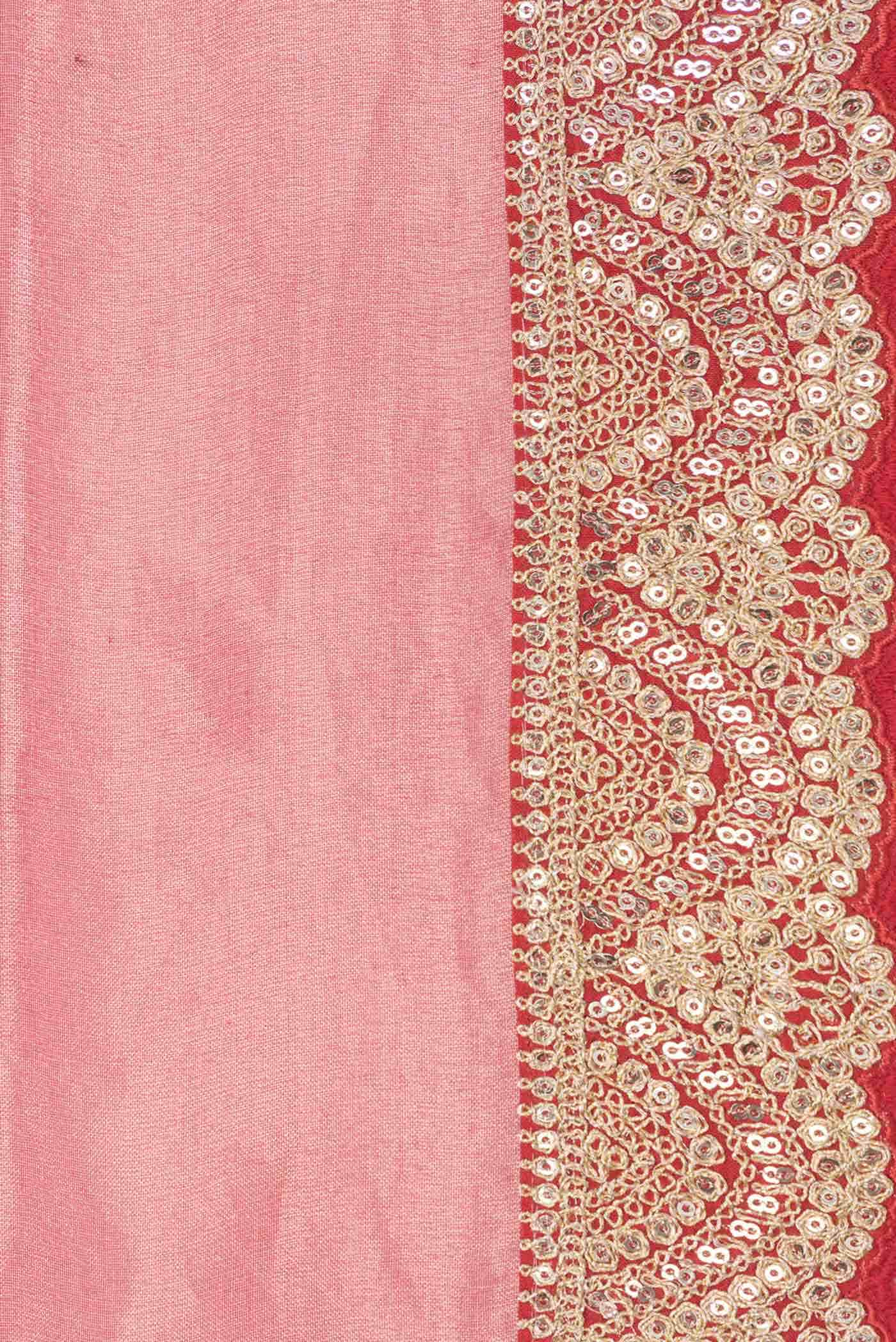 Red Dual Tone Organza Silk Saree
