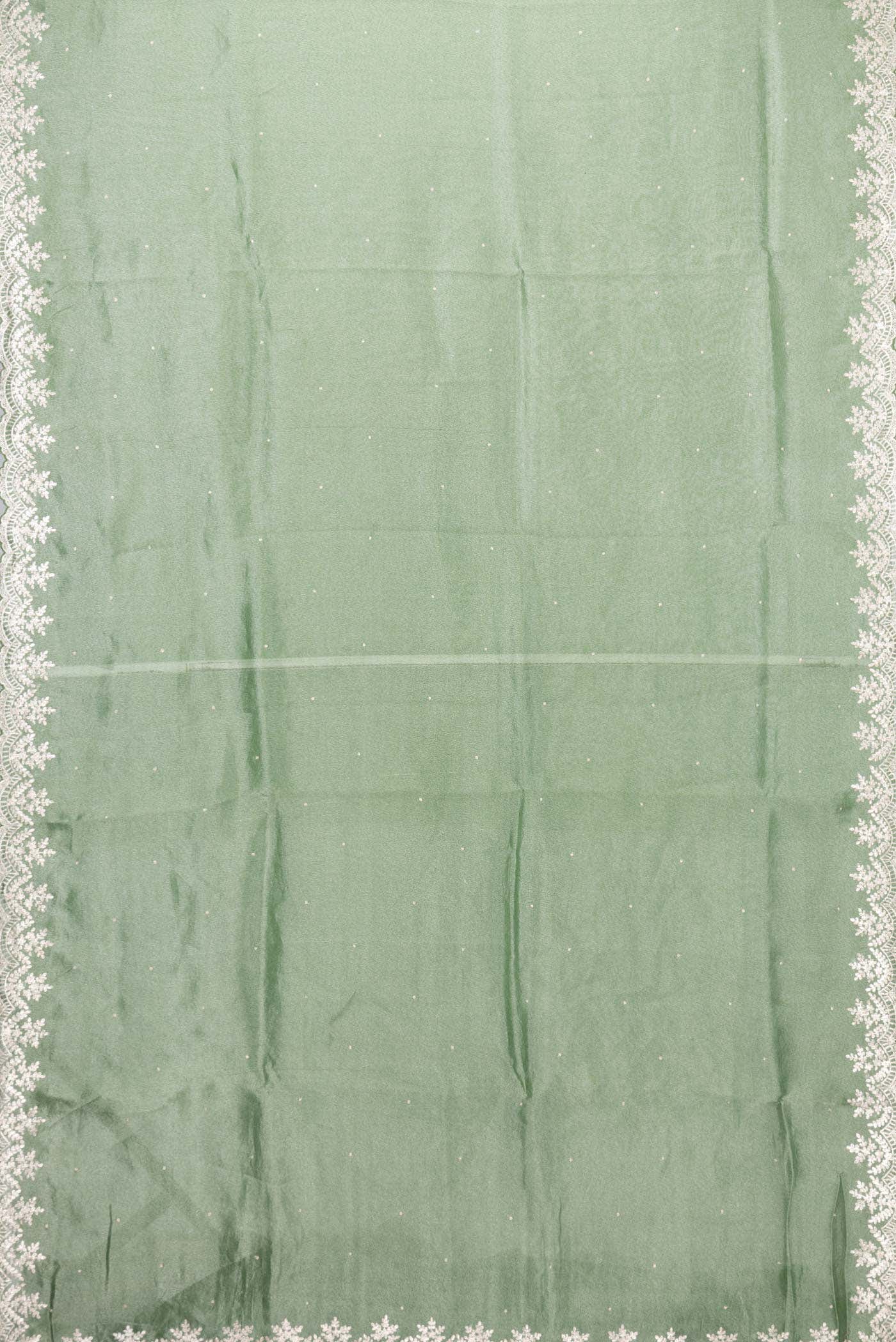 Green Dual Tone Organza Silk Saree