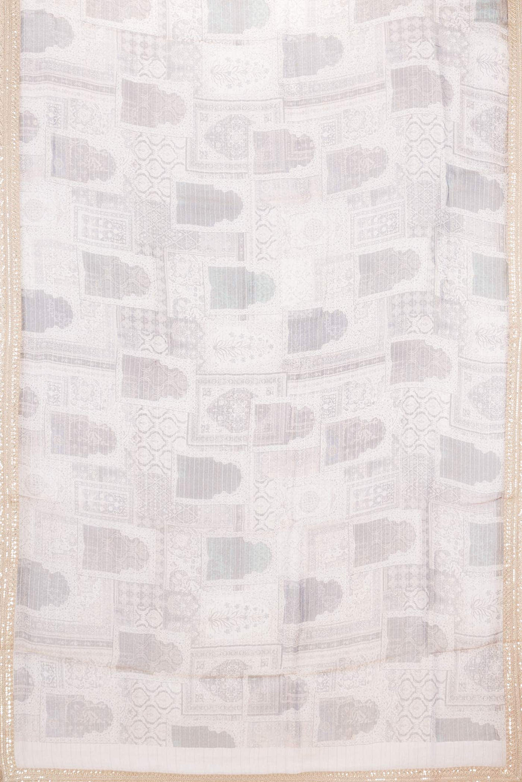 Dark Beige Dual Tone Organza Silk Saree