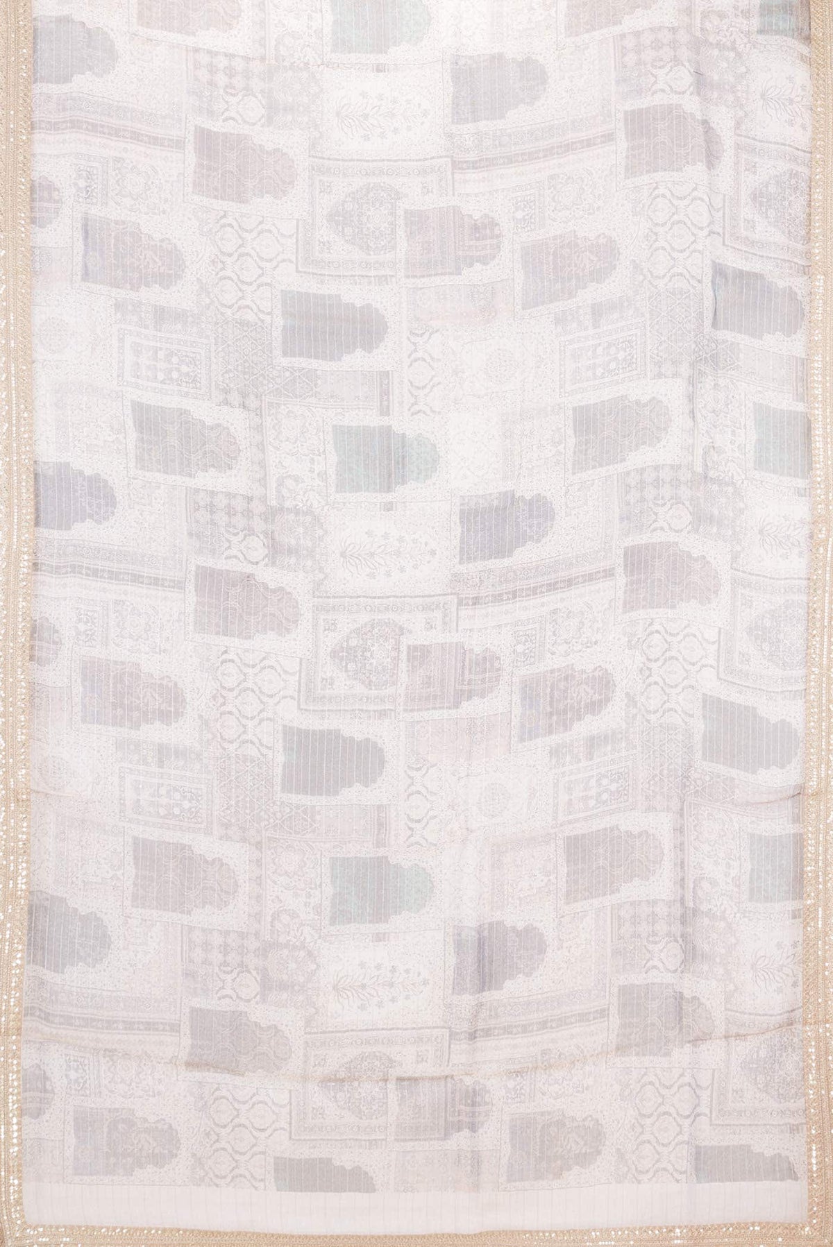 Dark Beige Dual Tone Organza Silk Saree