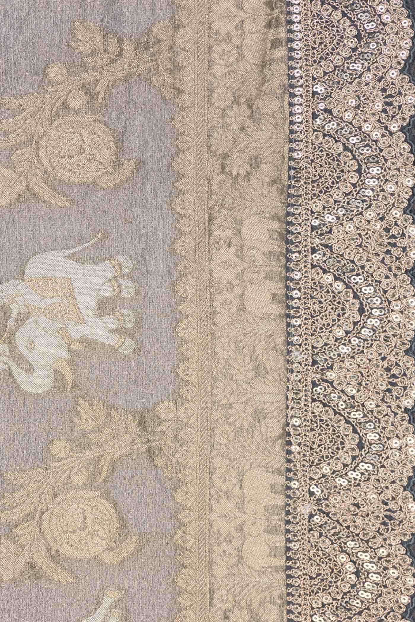 Grey Dual Tone Organza Silk Saree