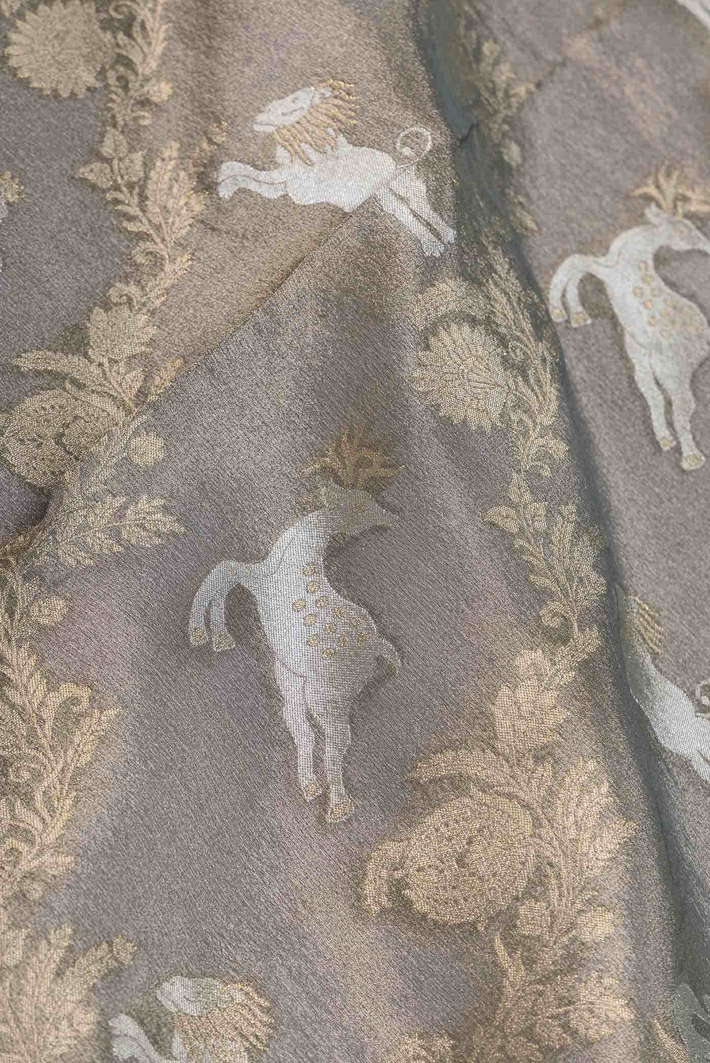 Grey Dual Tone Organza Silk Saree