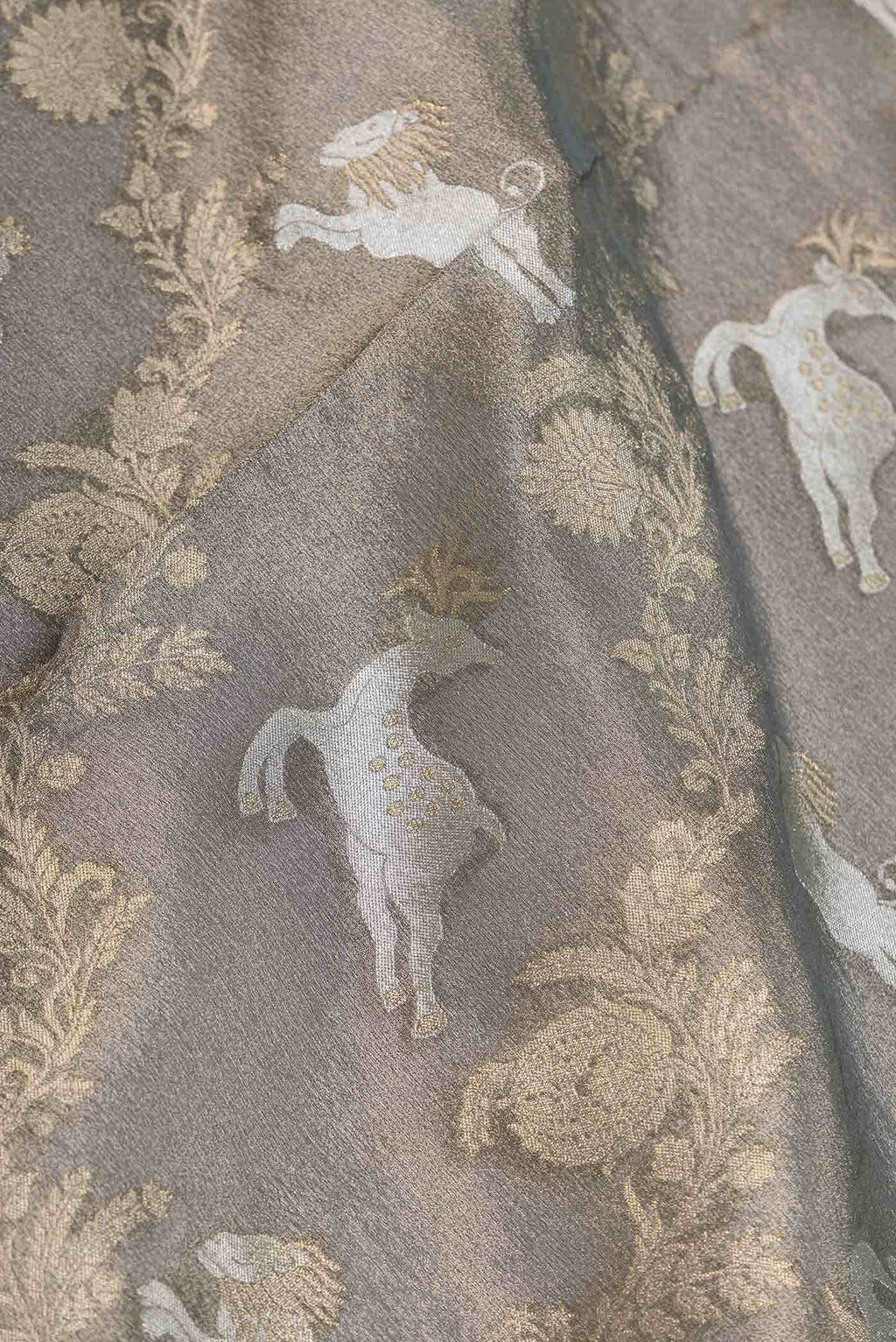 Grey Dual Tone Organza Silk Saree