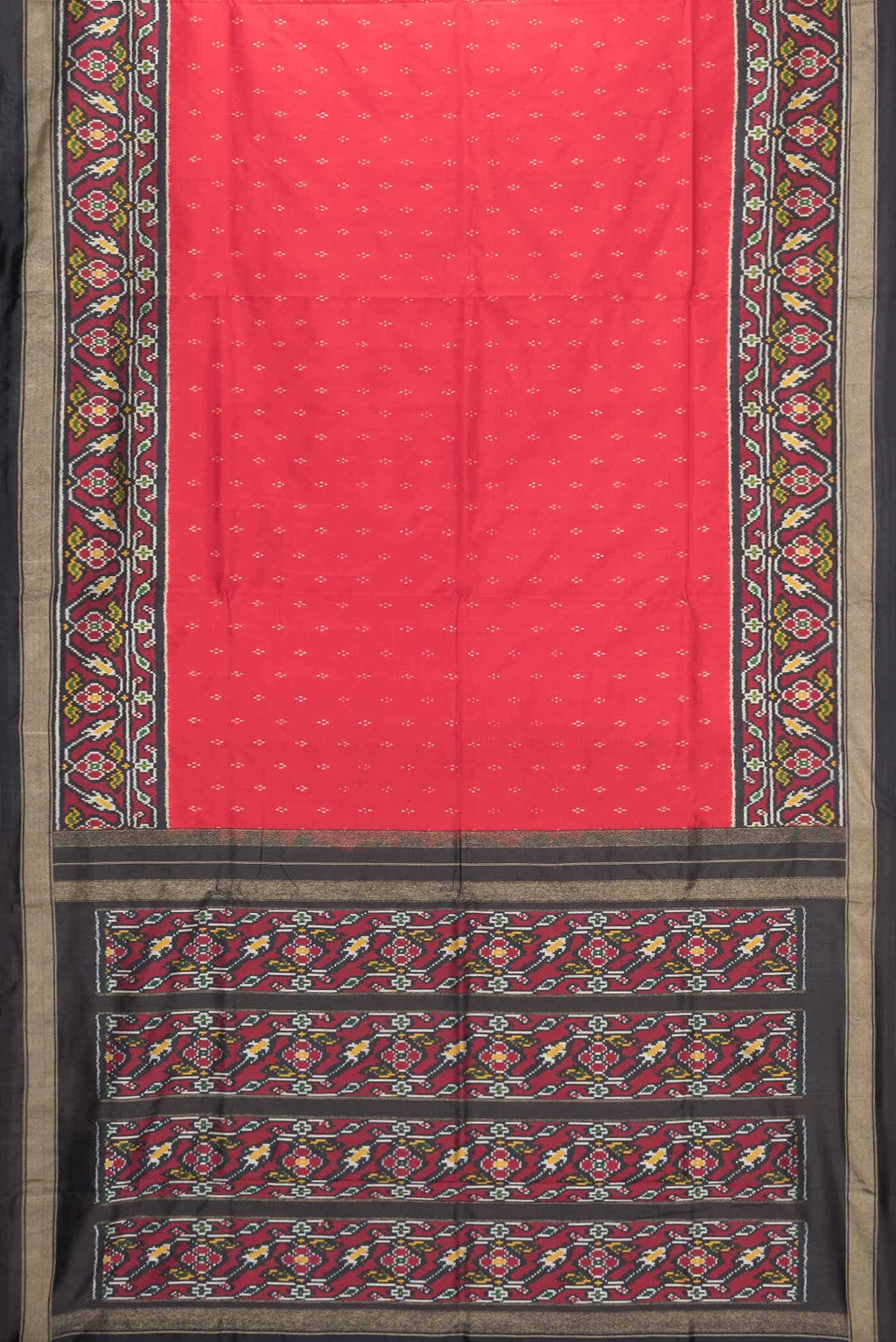 Red Dual Tone Double Ikat Saree